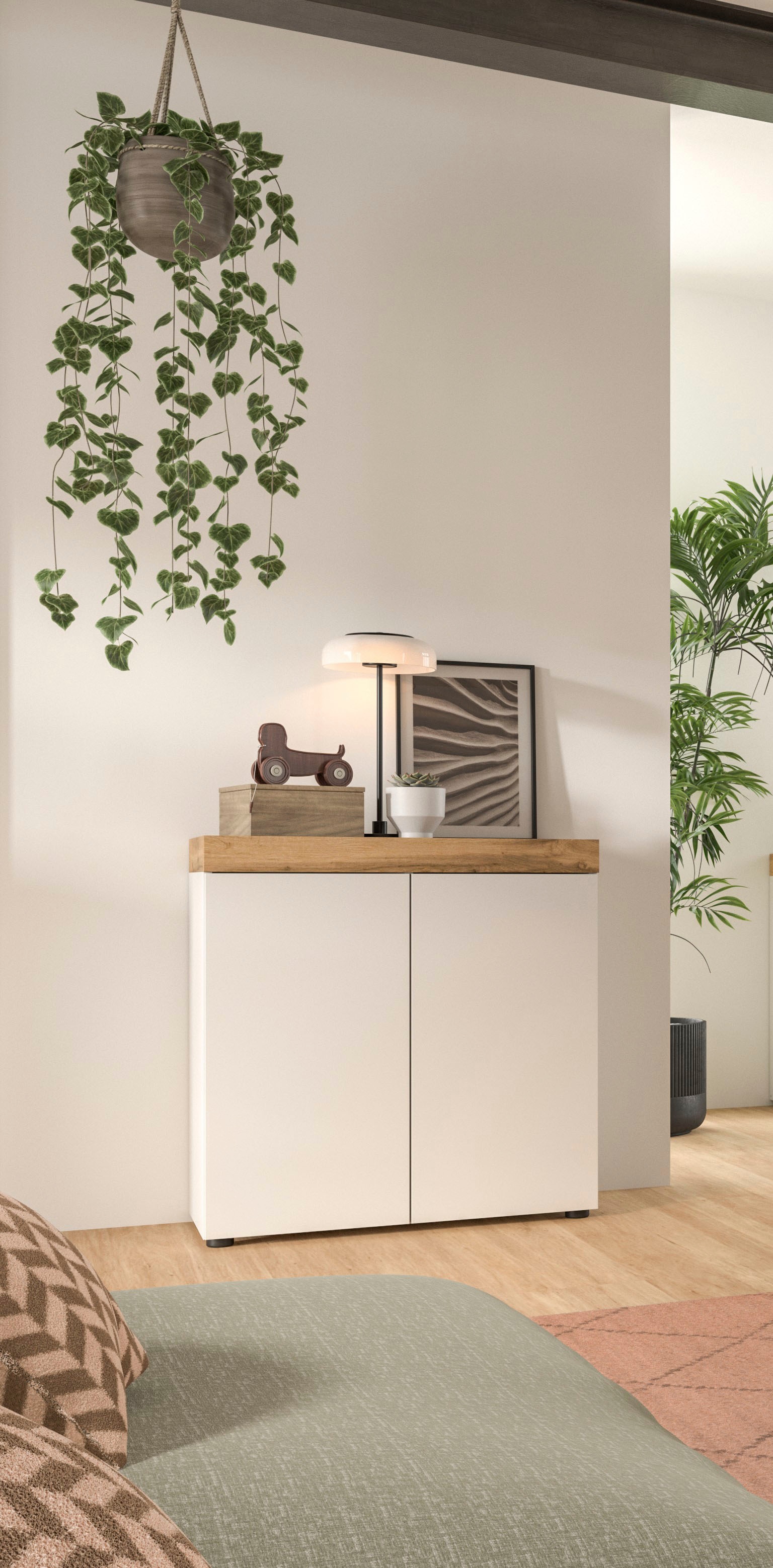 GOODproduct Kommode »MAMBO, Breite 77cm, 2 Türen, 4 Fächer, push-2-open« 2 farbige Ausführung, in verschiedenen Farben erhältlich, 1 Stk. tlg. Kommode, Anrichte, Wohnzimmer, Schlafzimmer