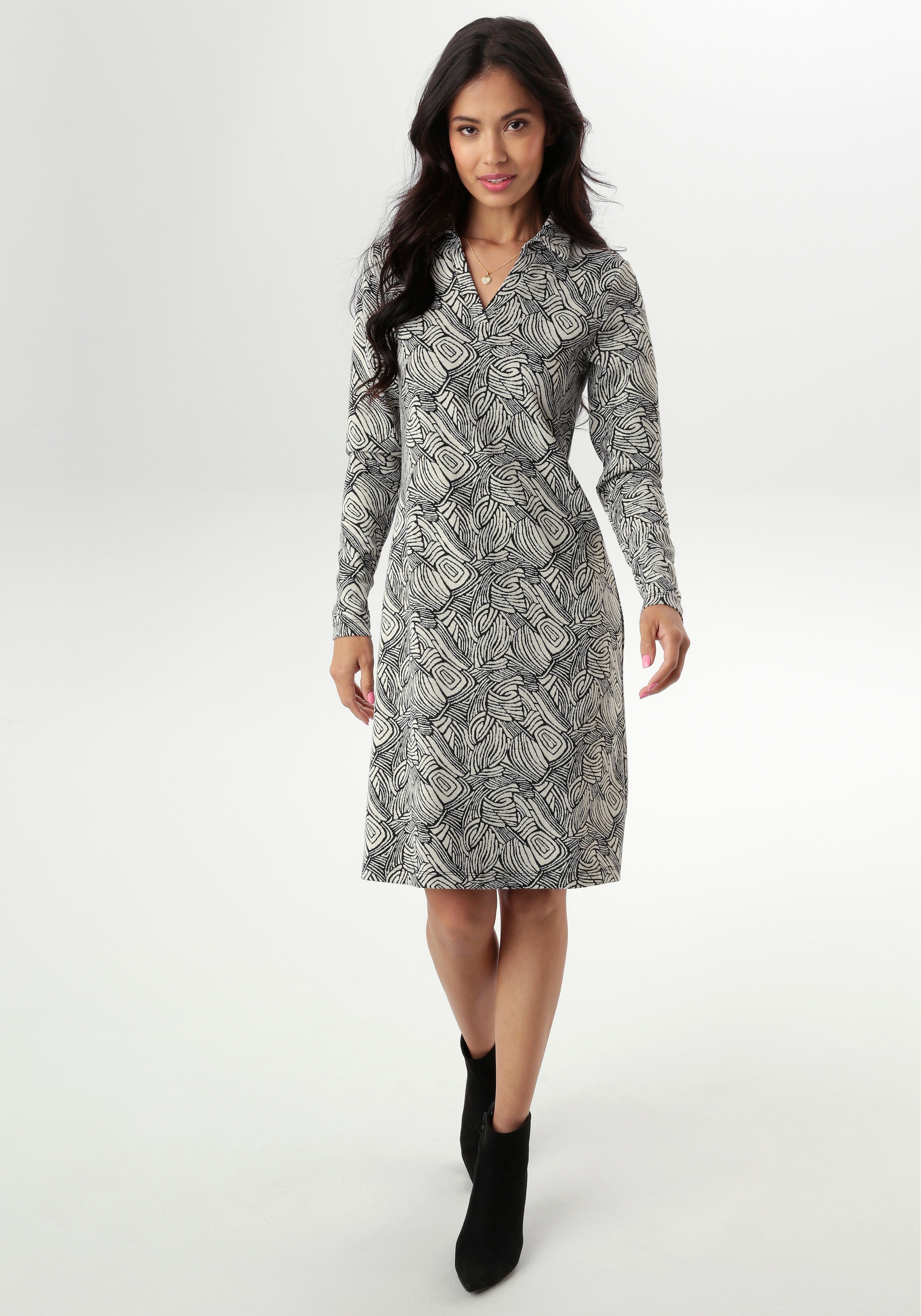 Image of Aniston SELECTED Jerseykleid mit trendiger Jaquardmusterung