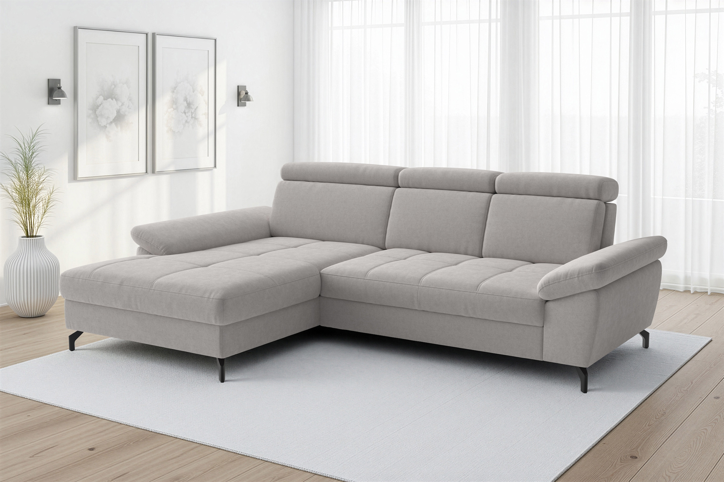 sit&more Ecksofa »Vanity, L-Form, B: 264 cm,« Inkl.Sitz-,Kopf-und Armteilverstellung