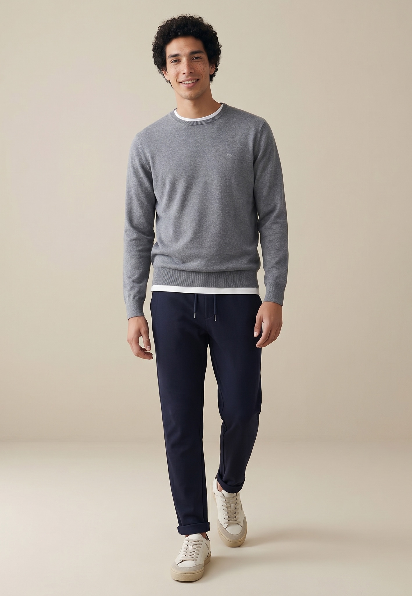 FYNCH-HATTON Strickpullover »FYNCH-HATTON Langarmpullover« mit Logostickerei