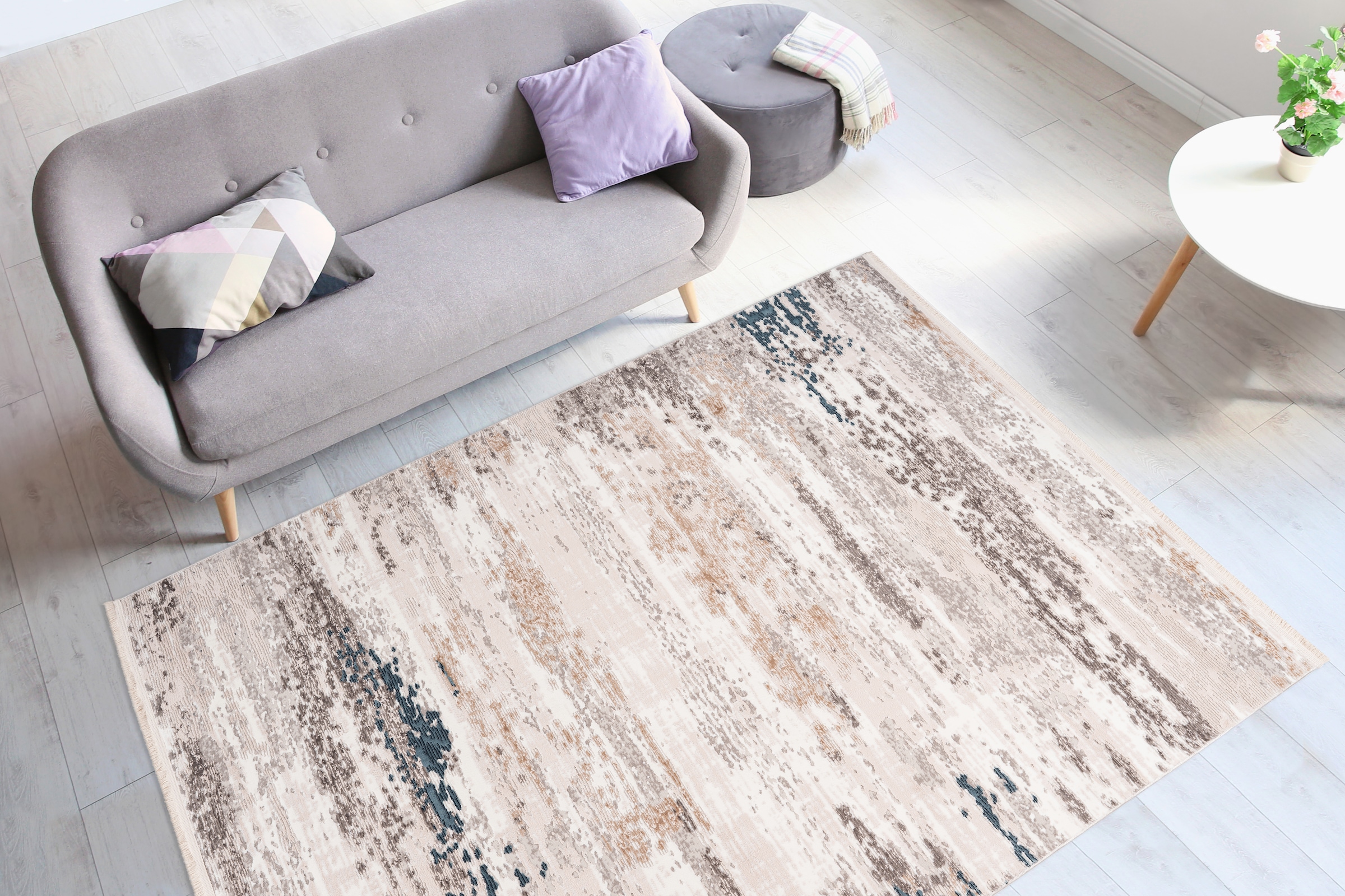 me gusta Teppich »Akropolis 325« rechteckig 12 mm Höhe flacher Teppich mit Baumwollrücken, attraktiver Vintage-Look