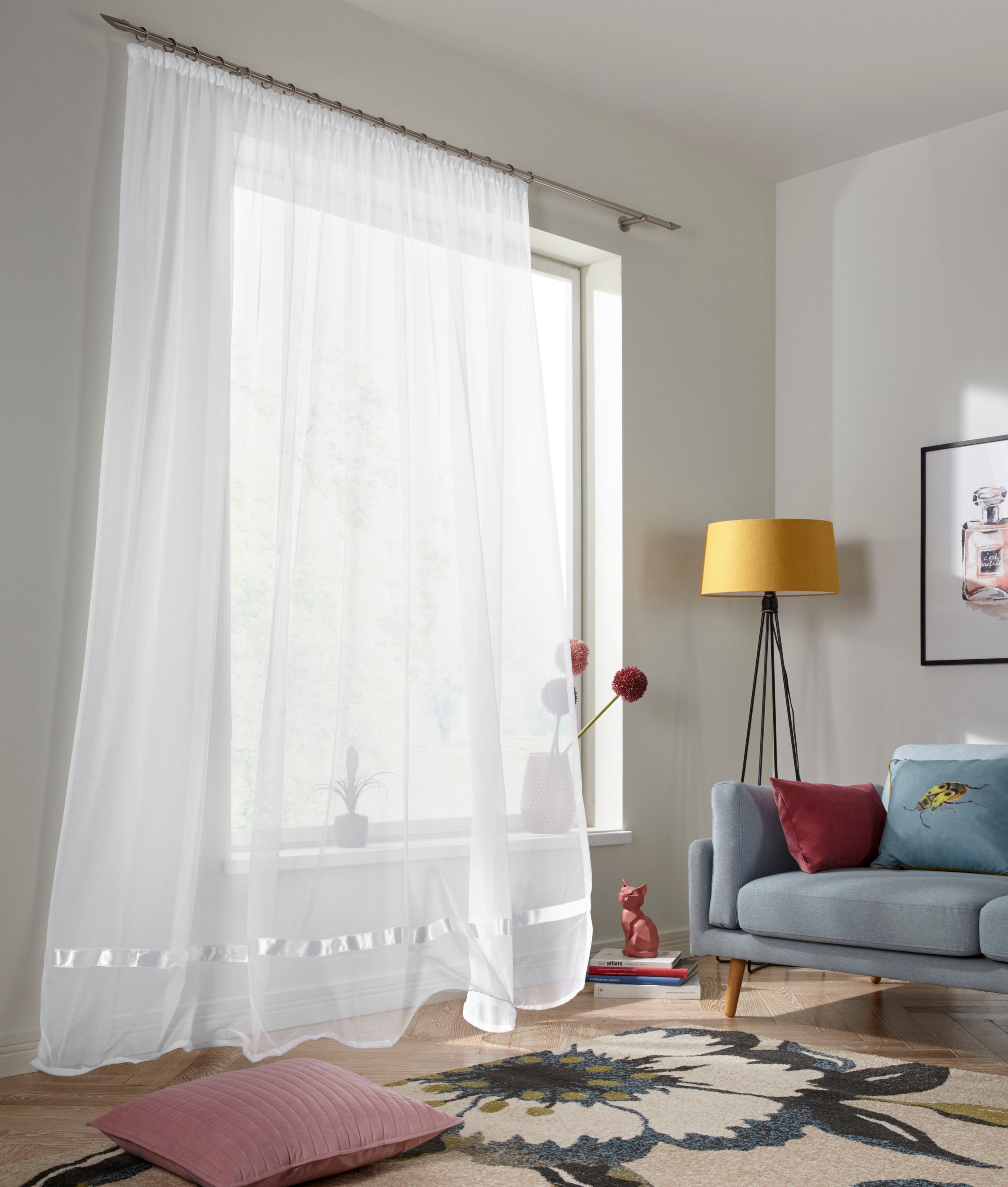 Image of GOODproduct Gardine "Eby" Kräuselband 1 Stk. tlg. Vorhang, Fertiggardine, Store, transparent