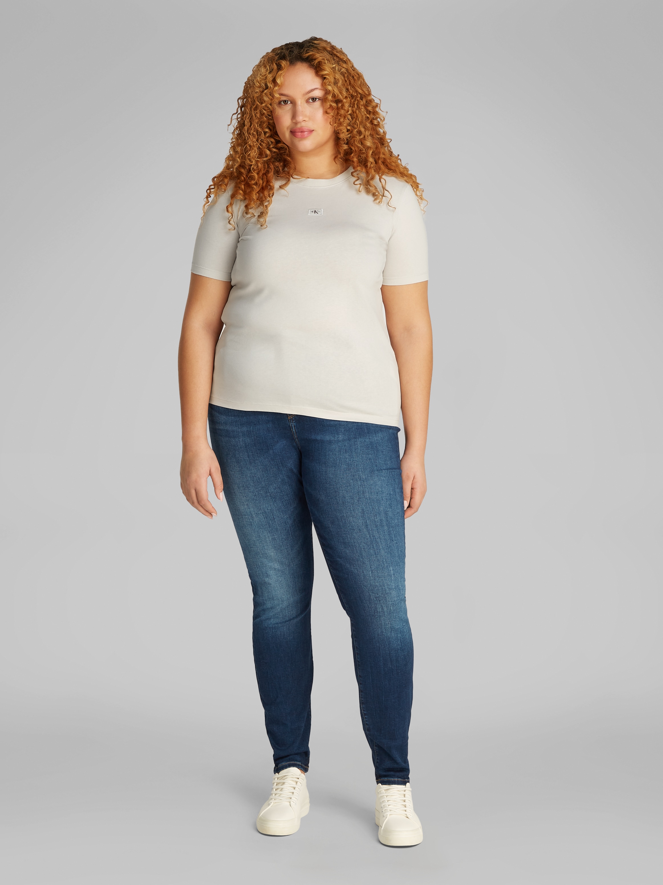 Calvin Klein Jeans Plus T-Shirt »PLUS WOVEN LABEL REGULAR TEE«, in grossen Grössen