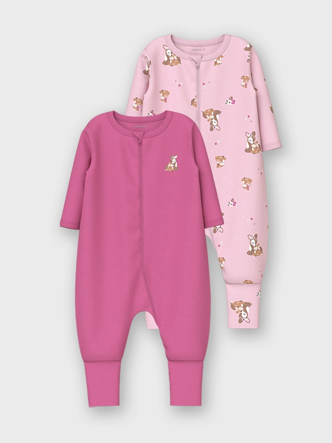 Name It Schlafanzug »NBFNIGHTSUIT 2P ZIP FF ROSE DEER NOOS«, (Packung, 2 tlg.)