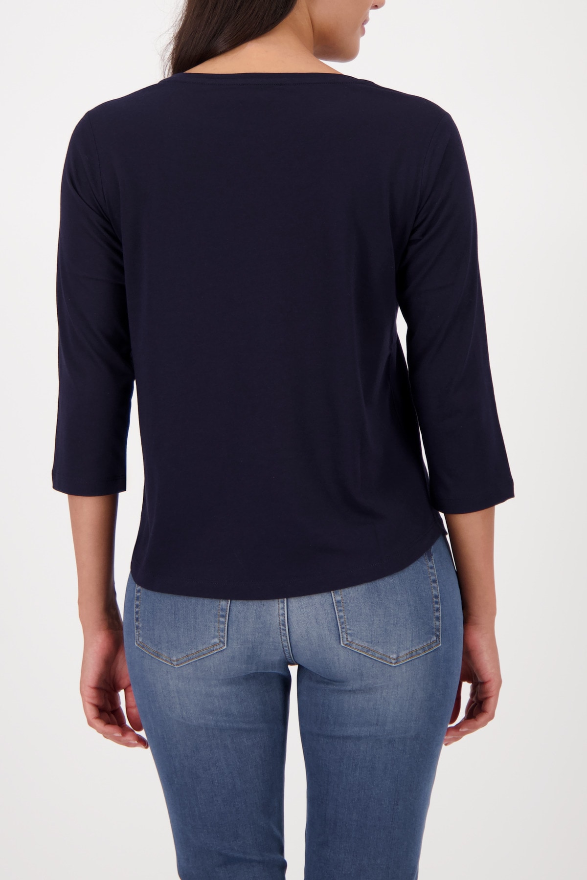 Monari 3/4-Arm-Shirt »Shirt Druck + Schmuck«, Regular fit mit Rundhalsausschnitt