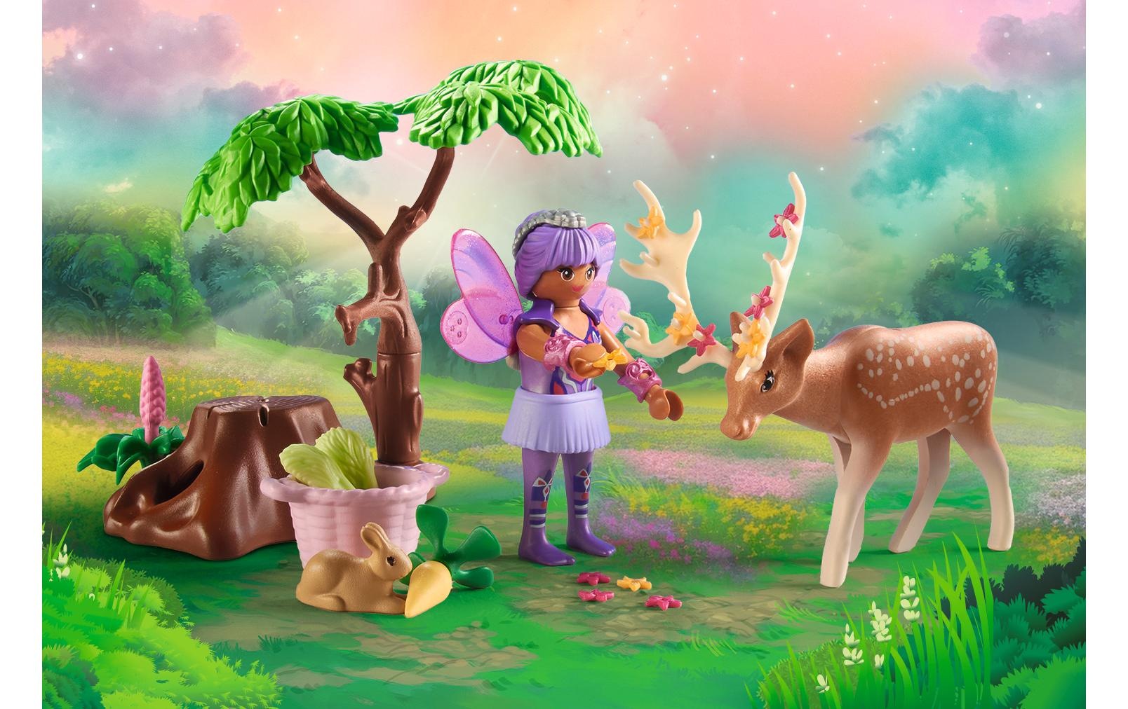 Playmobil® Spielbausteine »Fairies Feen mit süssen Waldtieren 71800«
