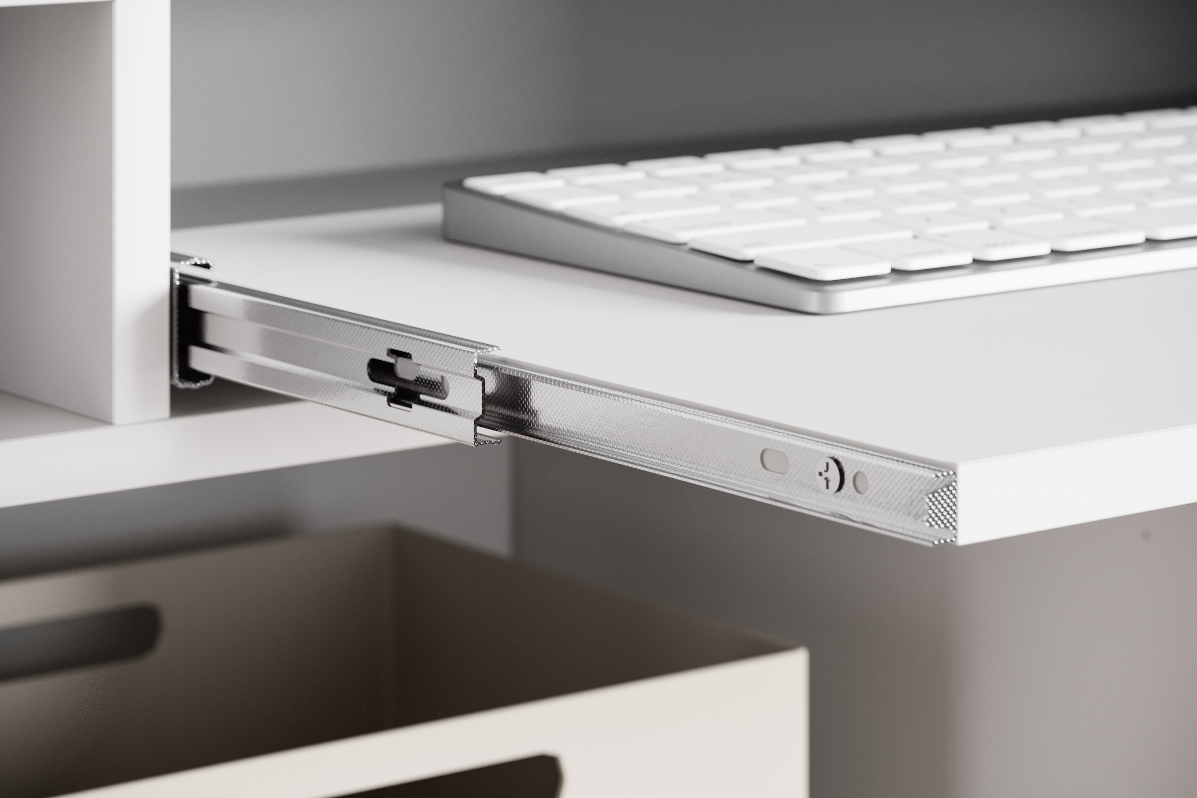 GOODproduct Armoire pour PC »Kenia, Sekretär, Home Office« 1 cuis tlg. avec push-to-open, tiroir clavier et rangement pratique