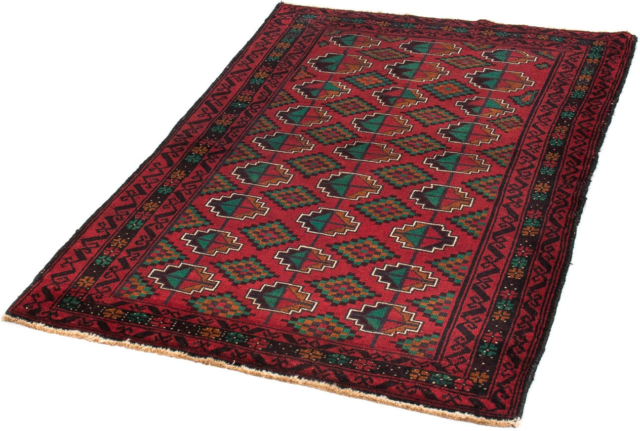 Image of morgenland Orientteppich »Belutsch - 147 x 95 cm - dunkelrot«, rechteckig, 8 mm Höhe, Wohnzimmer, Handgeknüpft, Einzelstück mit Zertifikat bei Ackermann Versand Schweiz