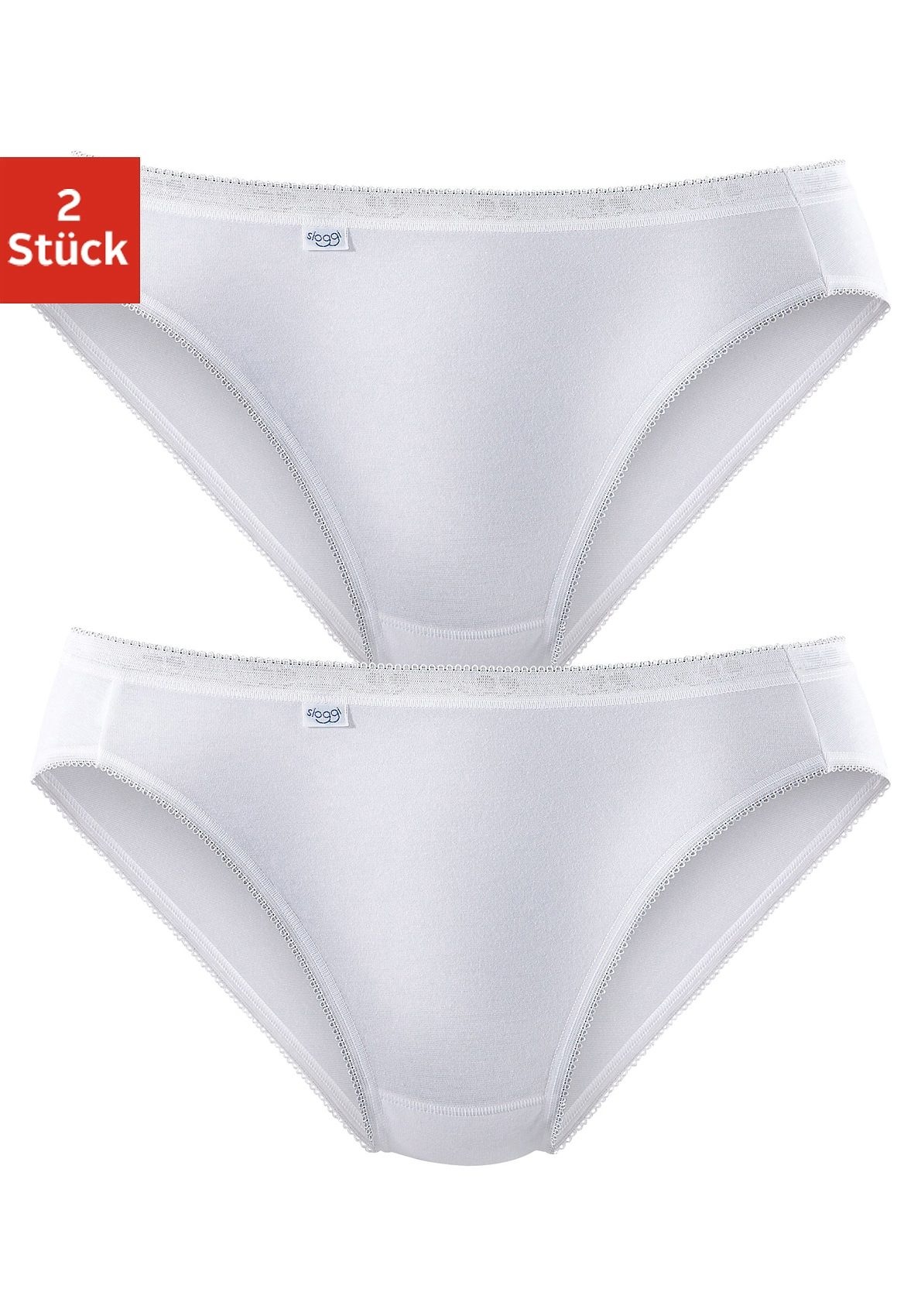 sloggi Tai-Slip »Basic+« 2er Pack, perfekter Sitz, Baumwollmix, elastisch, weiche Nähte