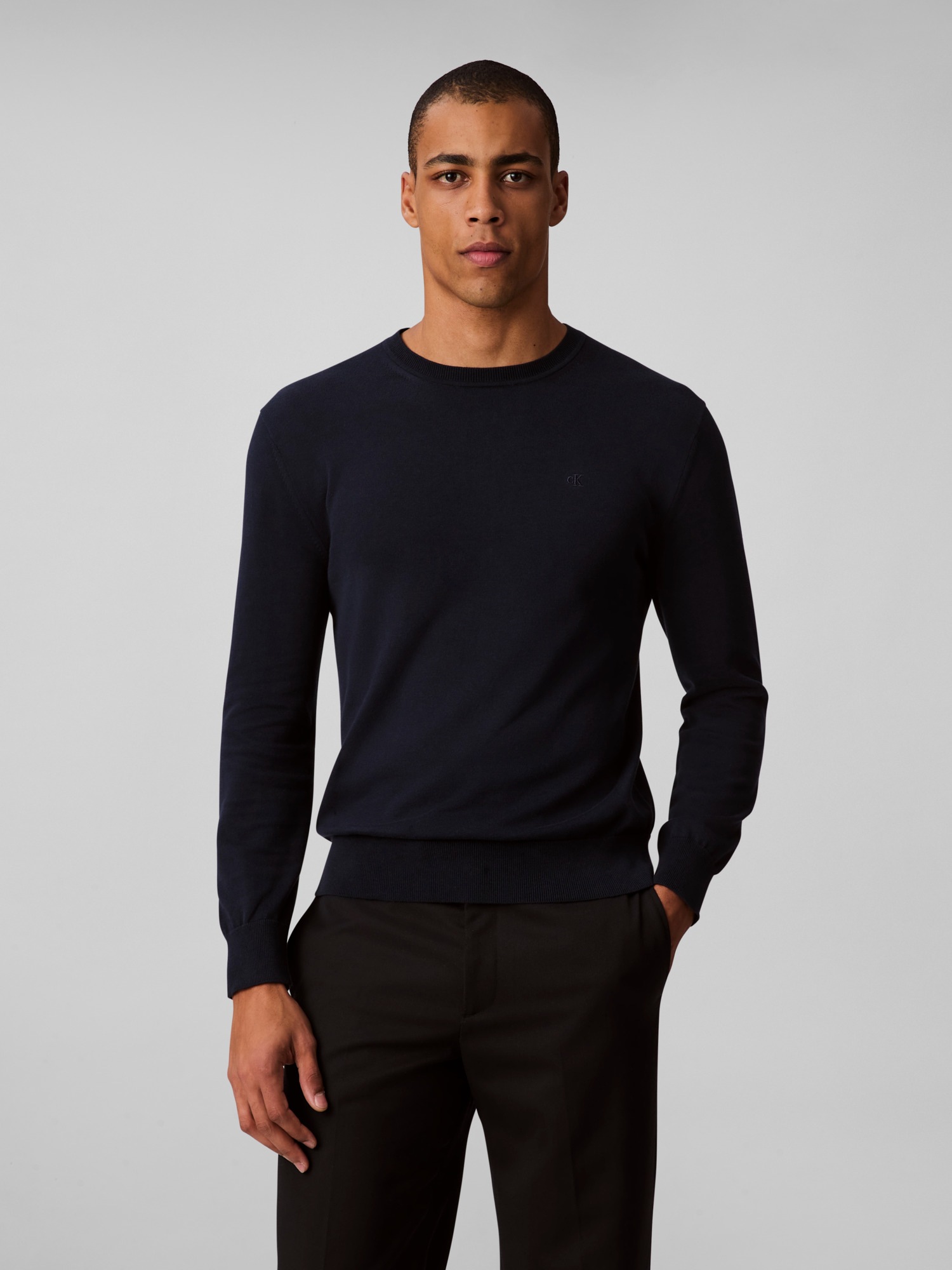 Image of Calvin Klein Strickpullover "LS SUPIMA COTTON CREW 14GG" Mit Rundhalsausschnitt