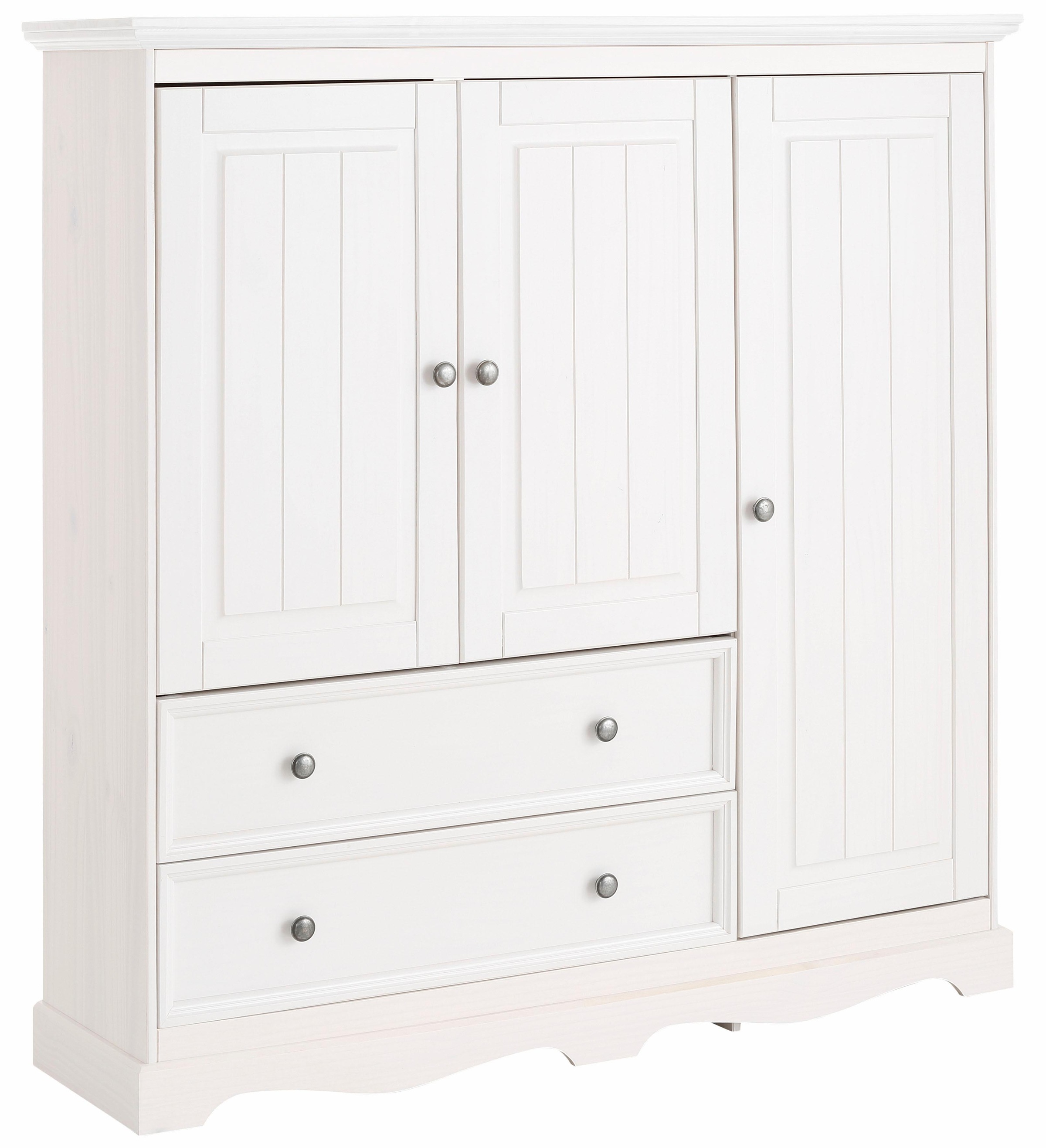 Image of Home affaire Kinderkleiderschrank »Melissa«, Wäscheschrank,aus massiver Kiefer, mit geschwungener Sockelleiste, Breite 138 cm bei Ackermann Versand Schweiz