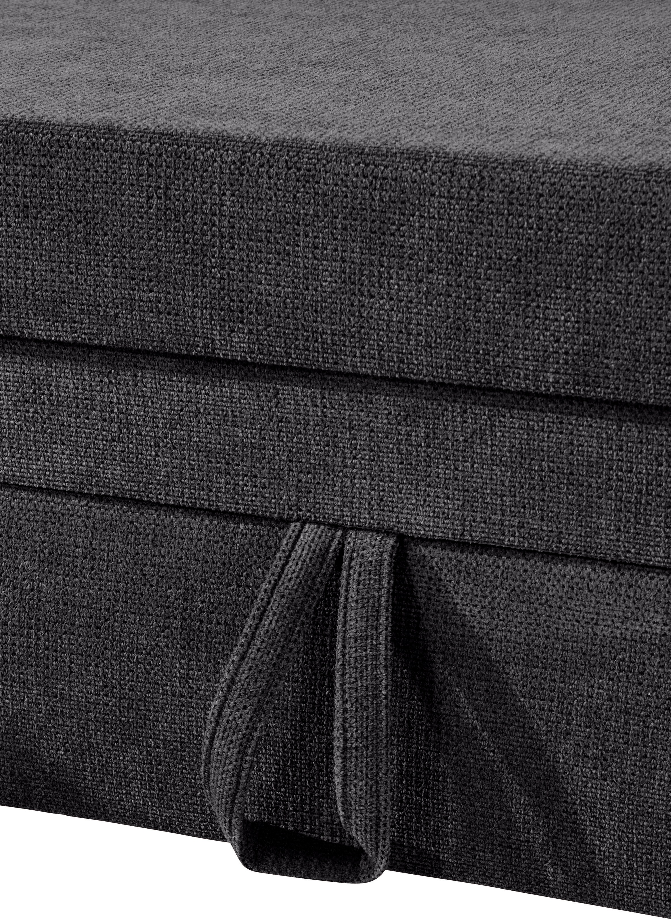 Places of Style Ecksofa »Lolland L-Form«, Wahlweise mit Bettfunktion und Stauraum, auch mit abwischbarem Bezug