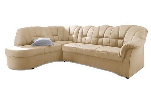 DOMO collection Ecksofa »Papenburg, zeitlose Rückensteppung, elegante Armlehne, L-Form«, mit Ottomane, wahlweise mit Bettfunktion, OTTOs Choice
