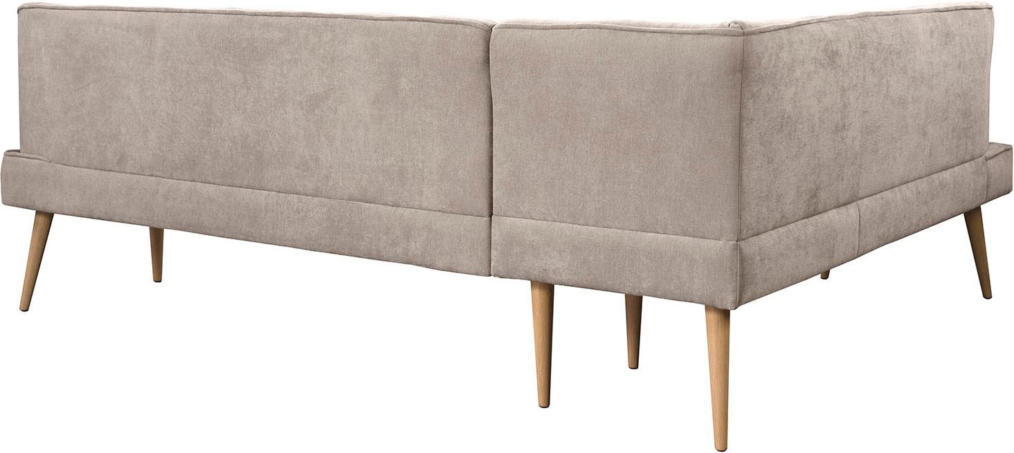 exxpo - sofa fashion Eckbank »Latte« moderne Sitz- und Rückensteppung, bequem und elegant, hoher Holzfuss