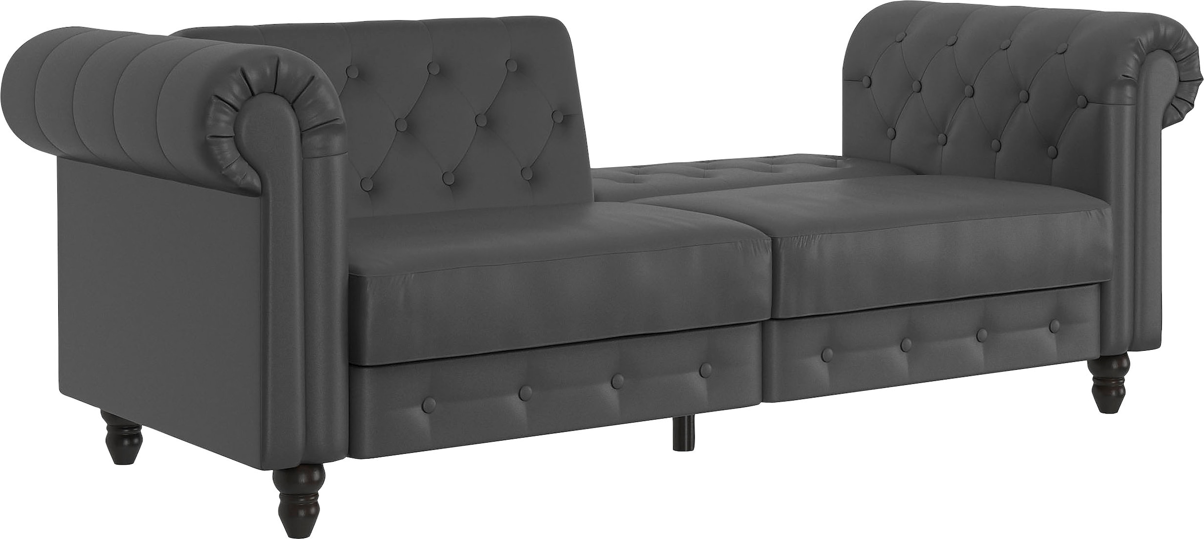 Dorel Home 3-Sitzer »Felix, Schlafsofa 236 cm, (Liegefläche 108x190cm), Rückenlehne«, 3-fach verstellbar, Velours, Kunstleder, Luxus-Microfaser Vintage