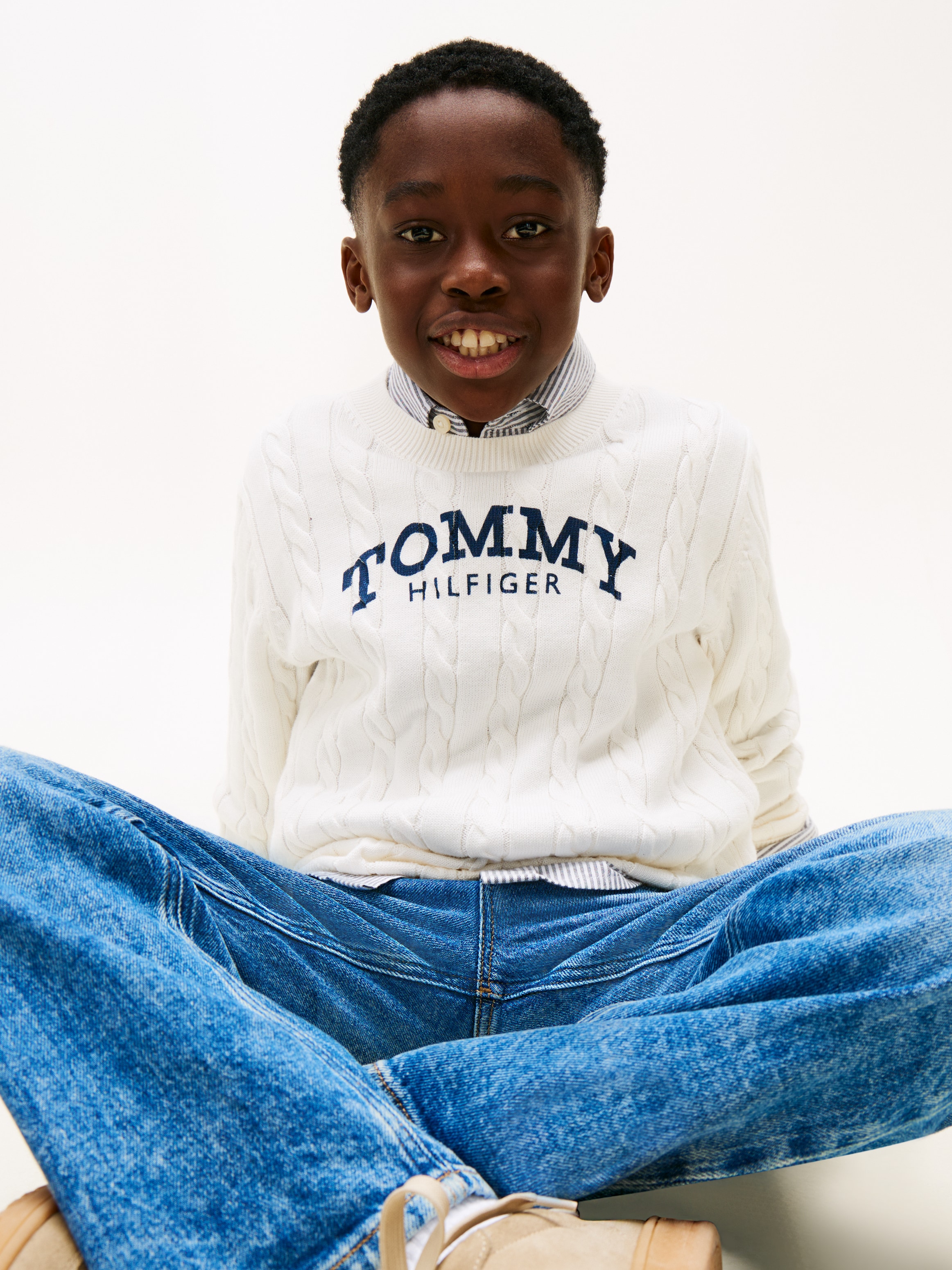 Tommy Hilfiger Pull en tricot Regular fit, für Kinder bis 16 Jahre, Druck