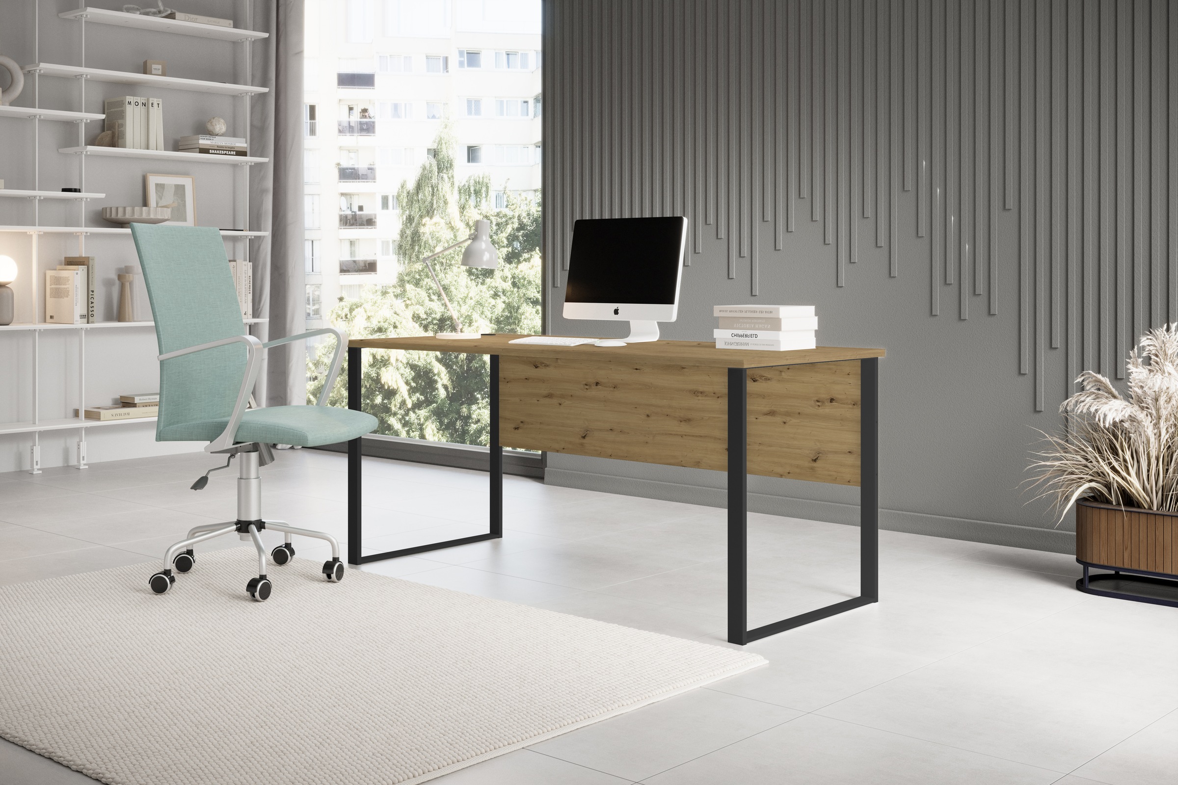 BEGA OFFICE Schreibtisch »Amanda« 1 Stk. tlg. Kabeldurchlass, Metallkufen, Breite 170 cm