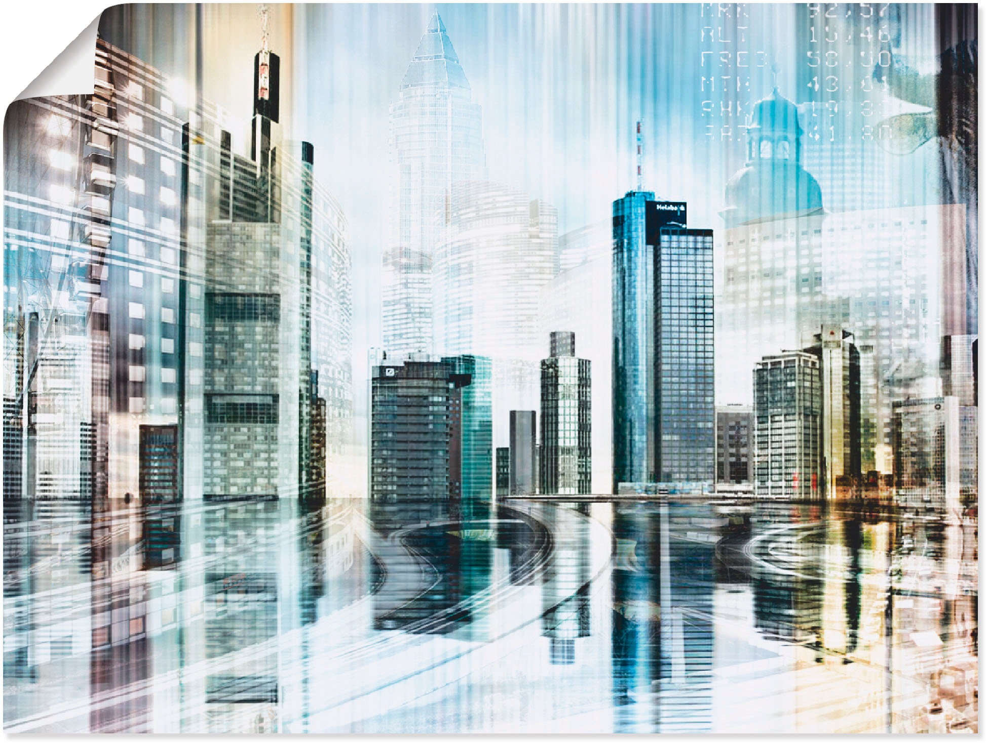 Image of Artland Wandbild »Frankfurt Skyline Abstrakte Collage«, Deutschland, (1 St.), in vielen Grössen & Produktarten -Leinwandbild, Poster, Wandaufkleber / Wandtattoo auch für Badezimmer geeignet bei Ackermann Versand Schweiz