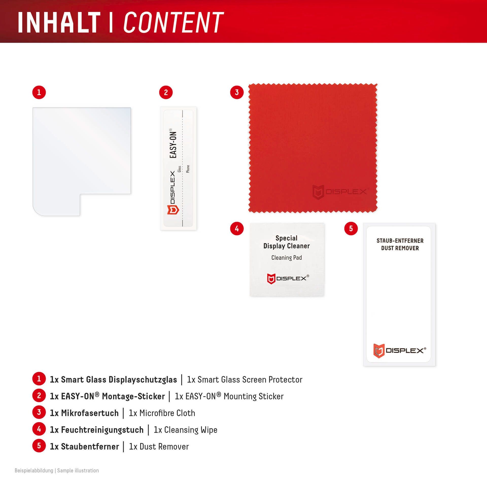 Displex Displayschutzglas »Smart Glass«, Displayschutzfolie, Schutzfolie, Bildschirmschutz, kratz- & stossfest