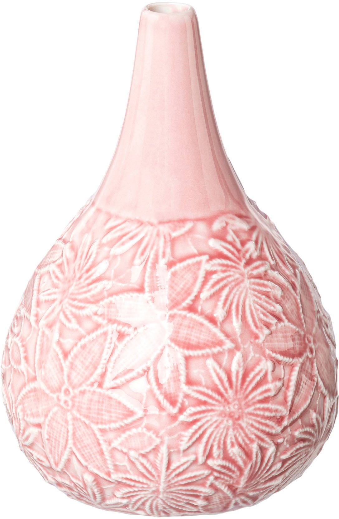 Creativ home Tischvase »BLOOMING«, (Set, 2 St.), Vase mit Blütendesign, aus Porzellan