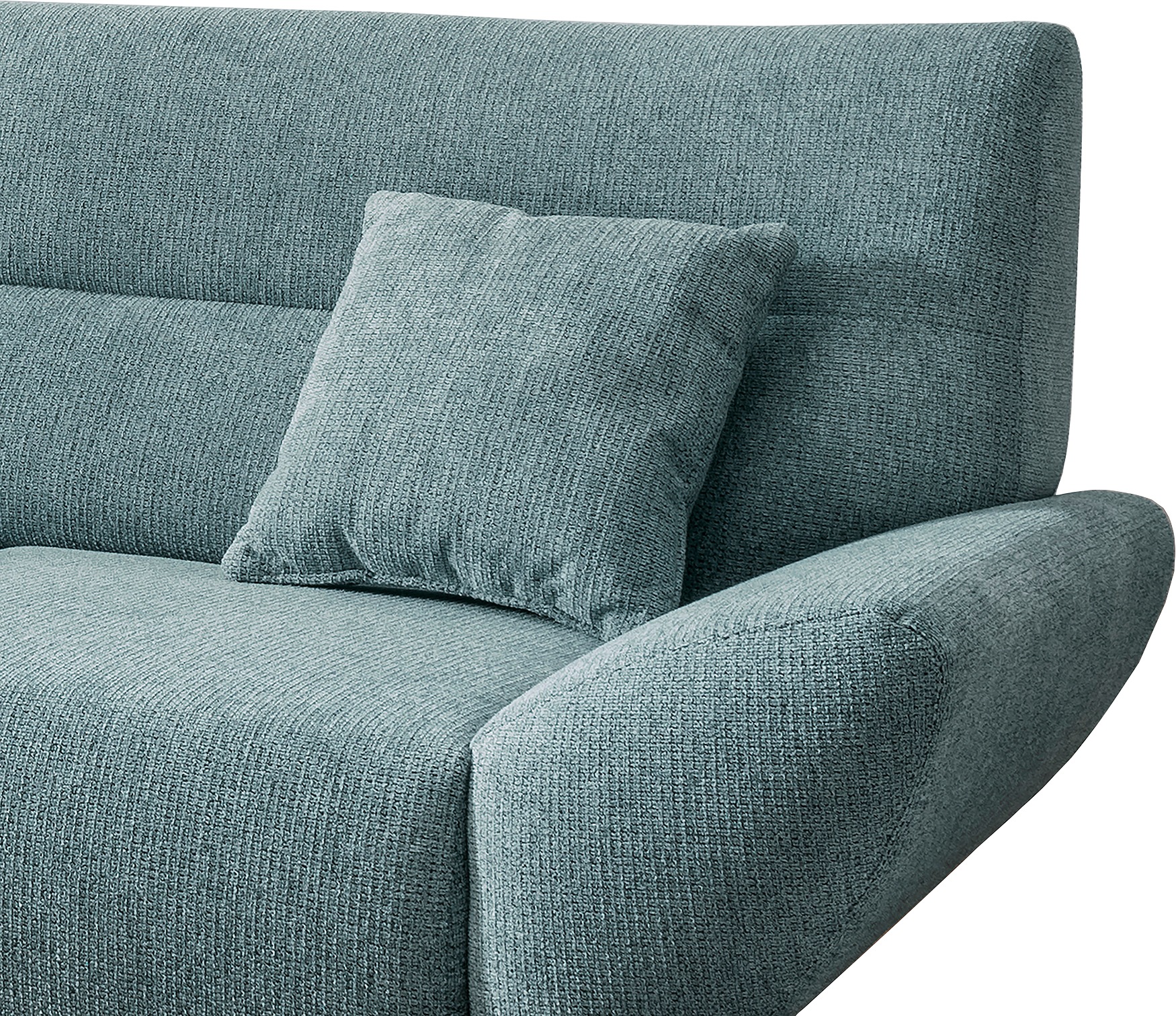 INOSIGN Ecksofa »Drago, elegant und zeitlos, komfortabel, Holzfuss, L-Form«, frei im Raum stellbar, inkl. 2 Zierkissen