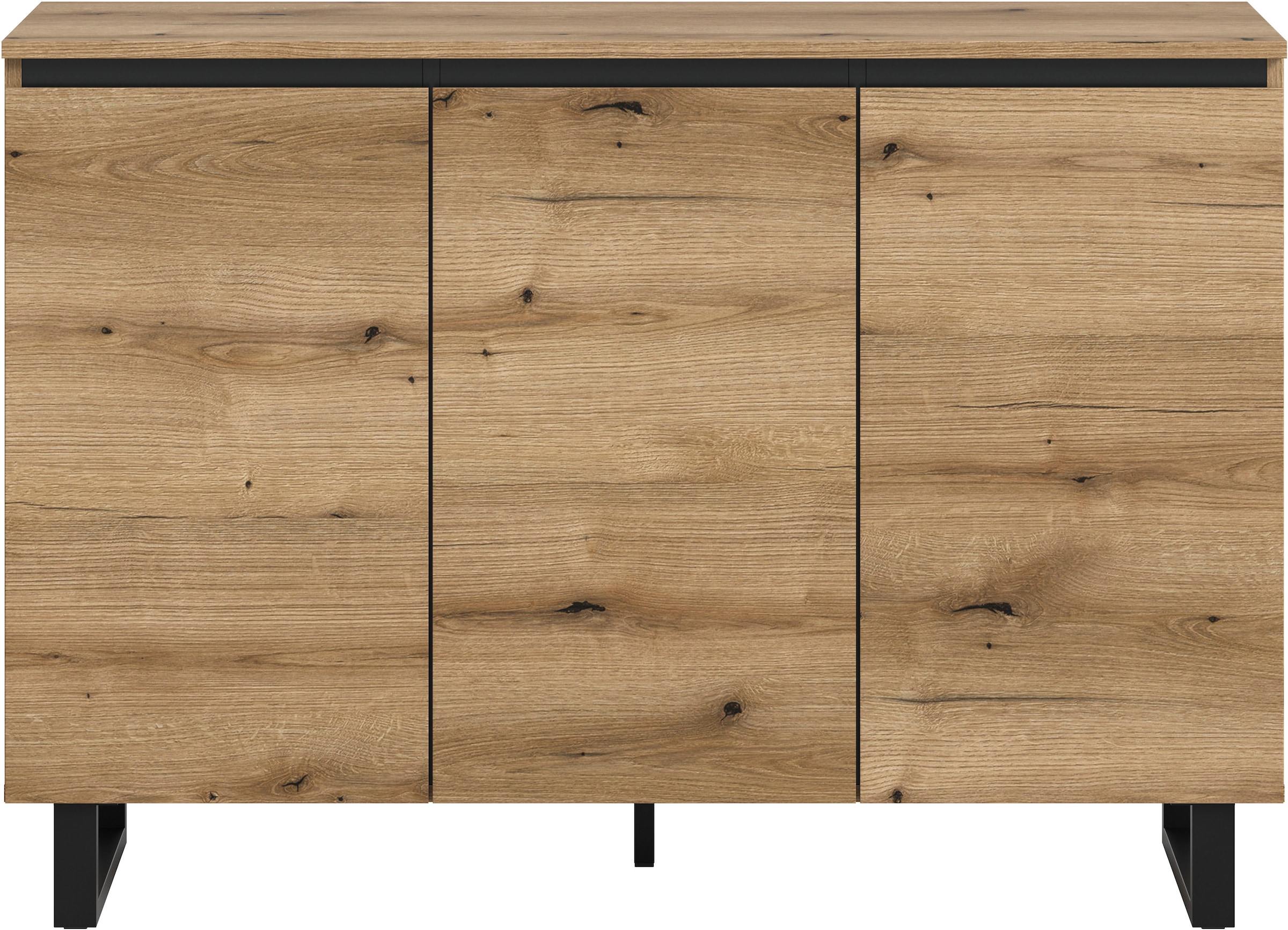 Home affaire Sideboard »TOMA, Breite: 120 cm, mit Metall-Kufen-Fuss, 3 Türen, 3 Einlegeböden« Anrichte, Kommode, Schrank, Board, Higboard