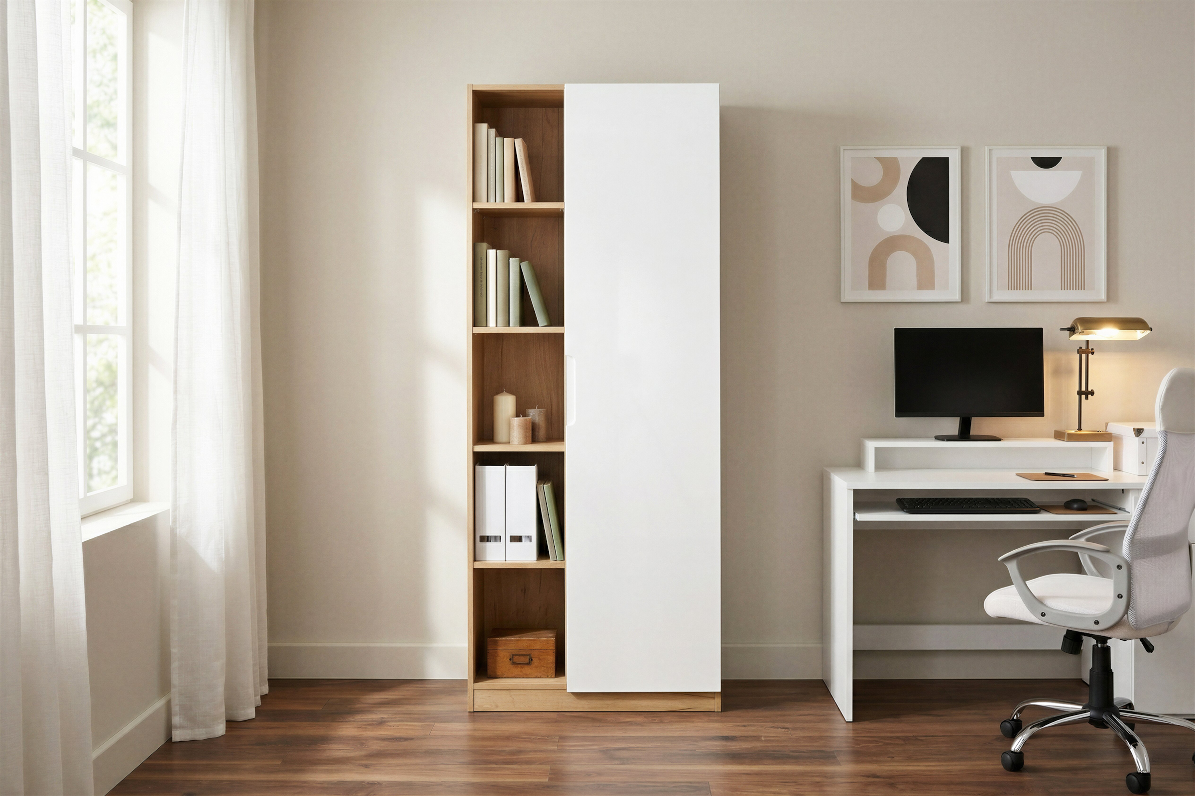 GOODproduct Armoire de classement »Lund« mit Griffmulde & Hochglanzfront, 10 Fächer, Höhe 180 cm
