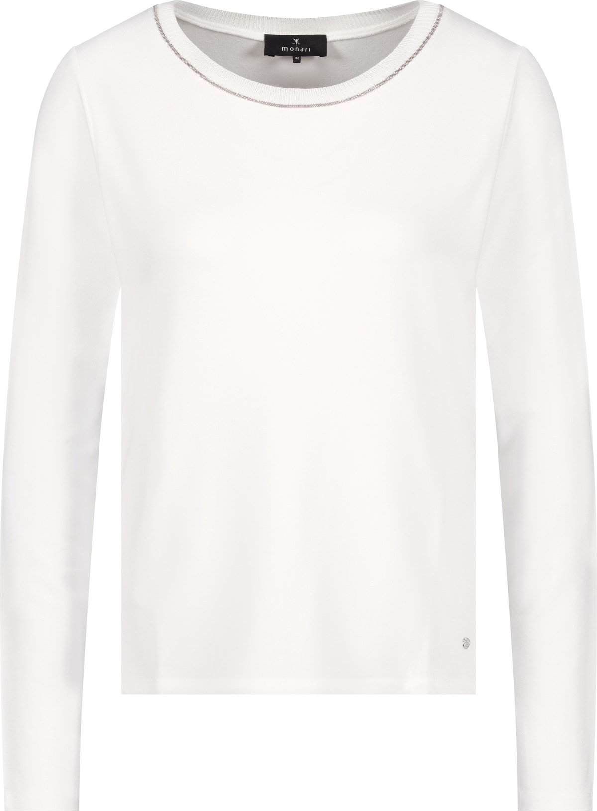 Monari Langarmshirt »Shirt Basic Schmuck Kette«, Regular fit mit Rundhalsausschnitt
