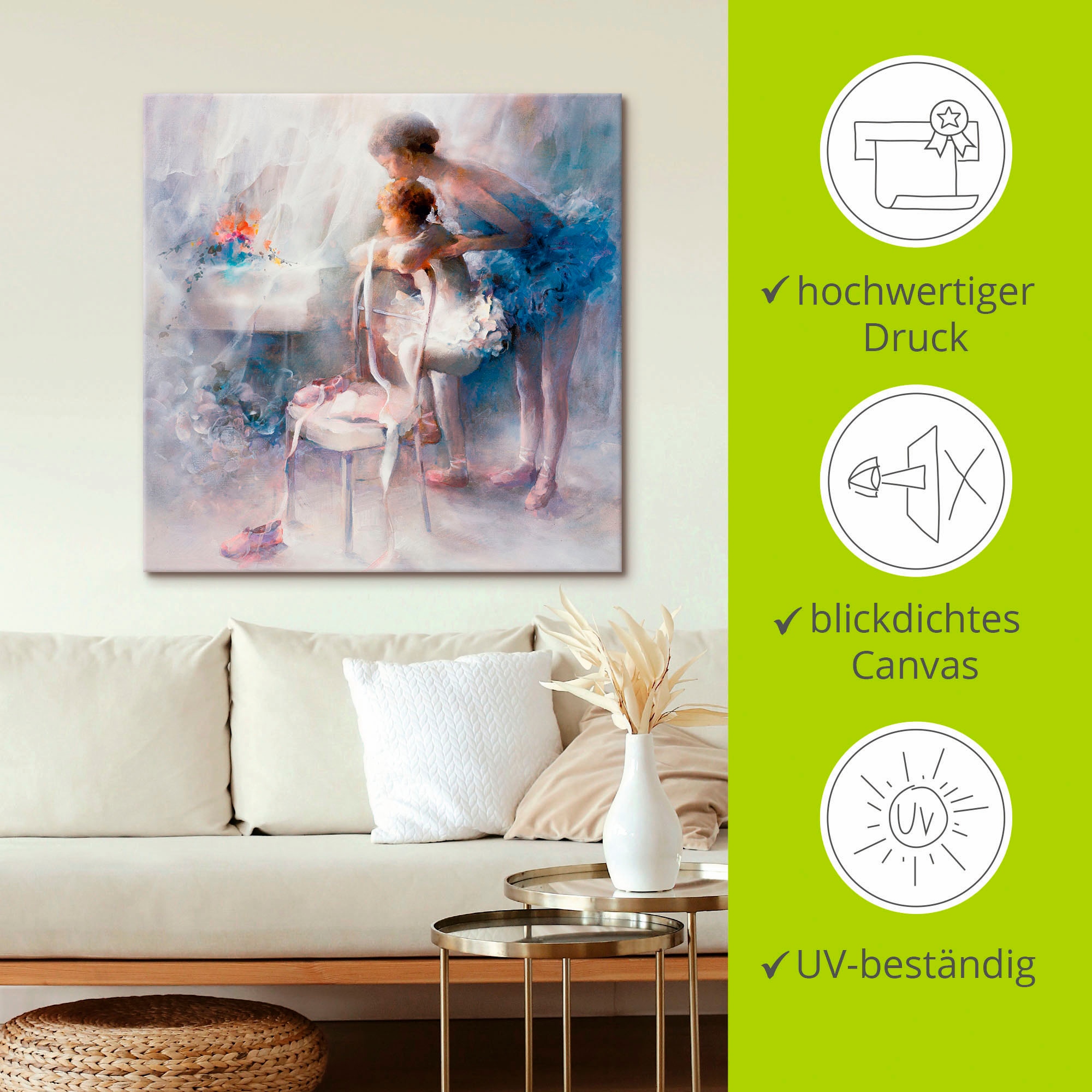 Artland Wandbild »Ballett« Sport 1 Stk. tlg. auf Holzrahmen gespannt