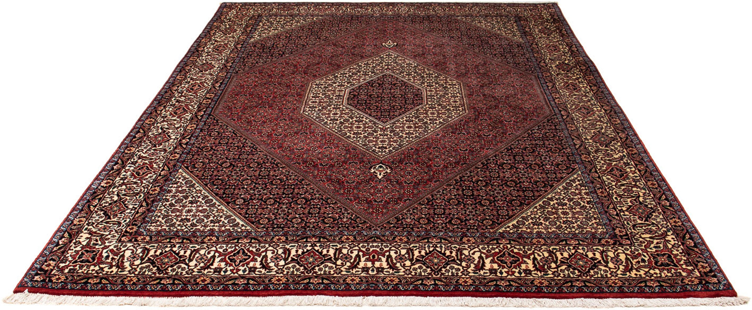 Image of morgenland Orientteppich »Perser - Bidjar - 259 x 201 cm - dunkelrot«, rechteckig, 15 mm Höhe, Wohnzimmer, Handgeknüpft, Einzelstück mit Zertifikat bei Ackermann Versand Schweiz