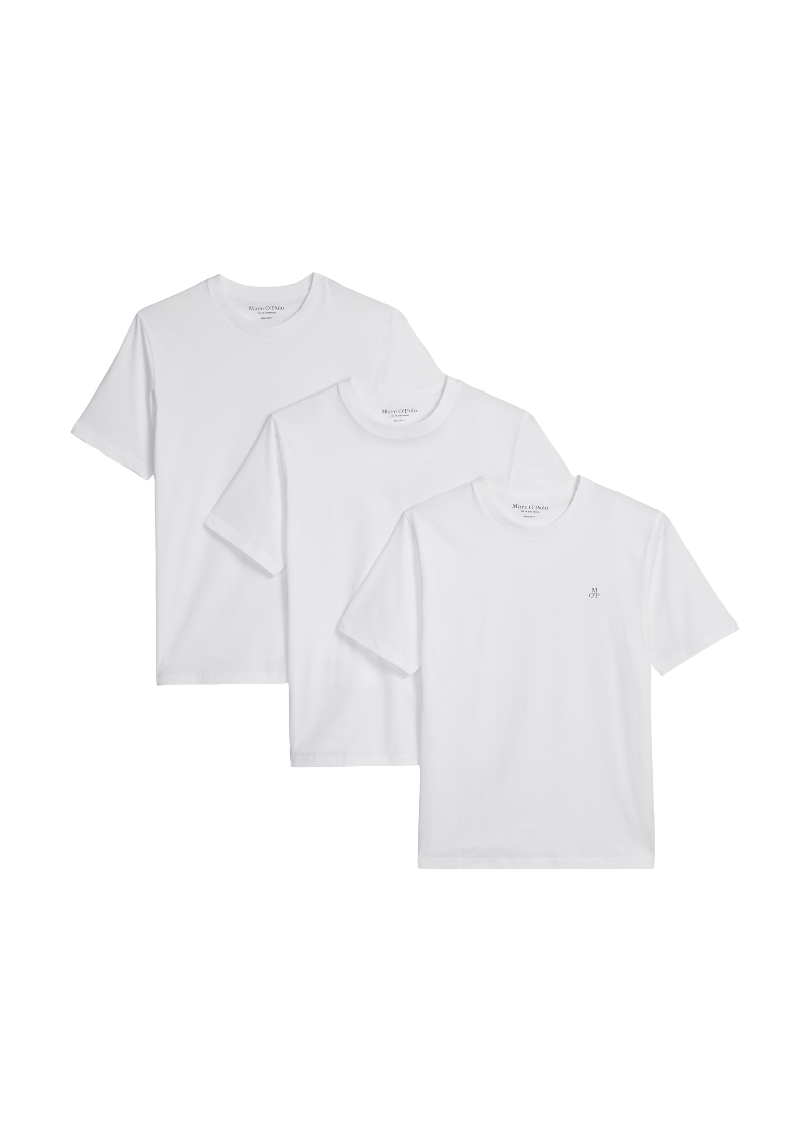 Image of Marc OPolo T-Shirt Packung, 3 Dreierpack, regular fit aus reiner Bio-Baumwolle