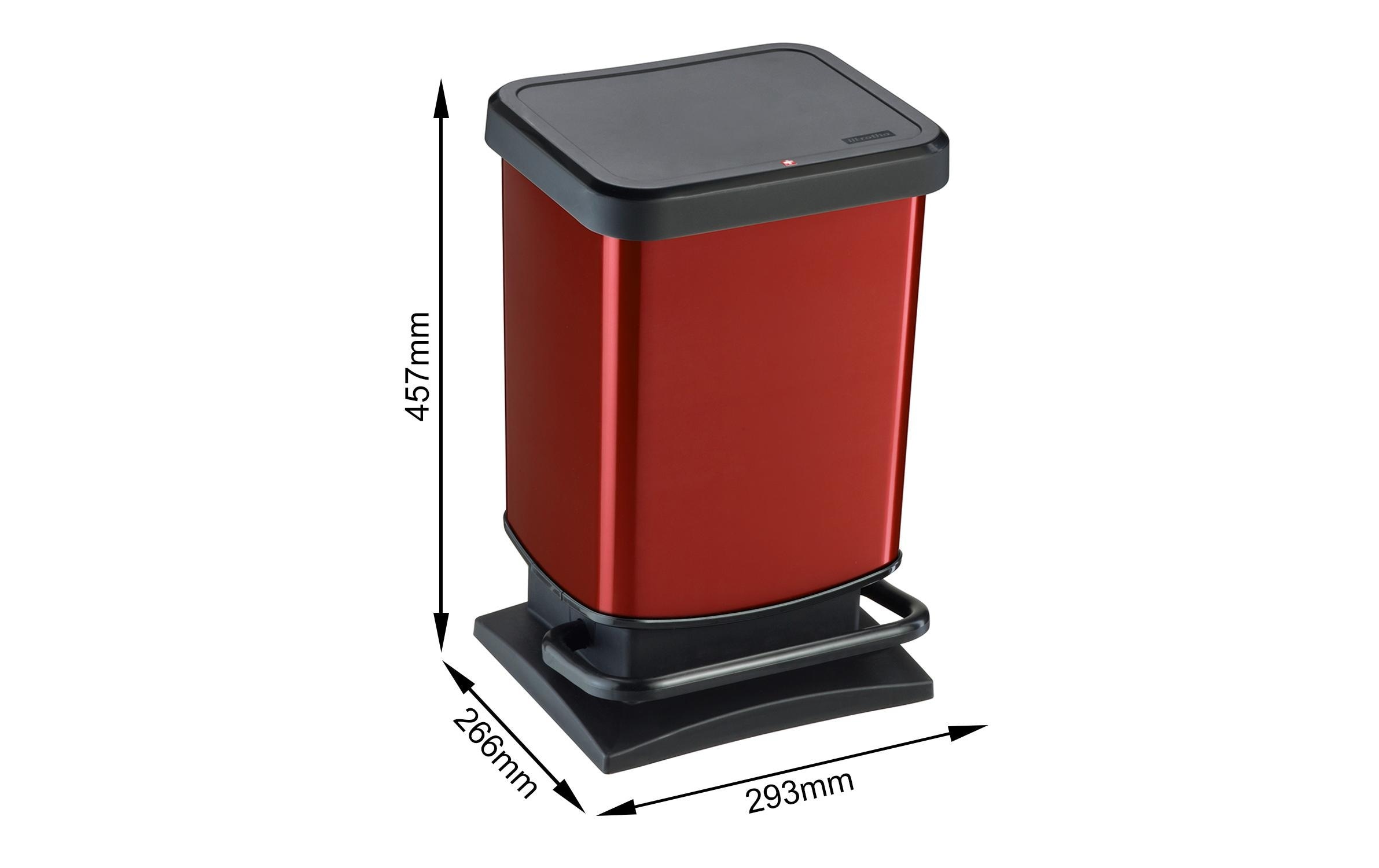 ROTHO Mülleimer "Paso rot metallic" 1 Behälter