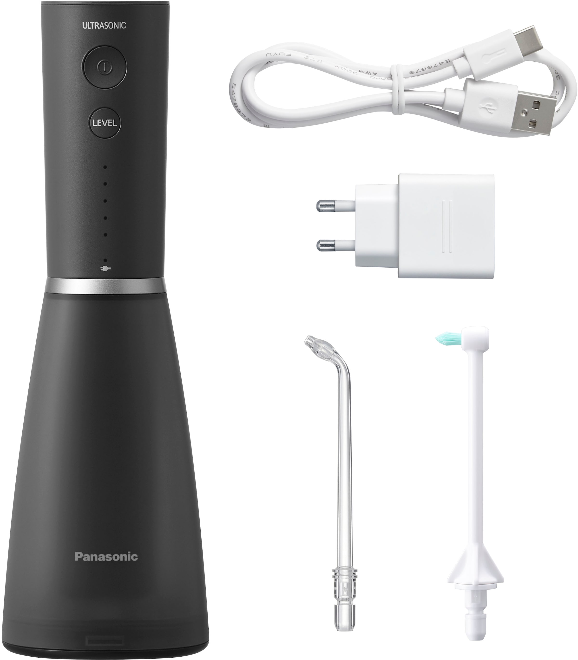 Image of Panasonic Munddusche "EW-DJ86-K503" 2 Stk. Aufsätze Kabellos, Ultraschall-Technologie, Schnellladen durch USB-C, 5 Stufen