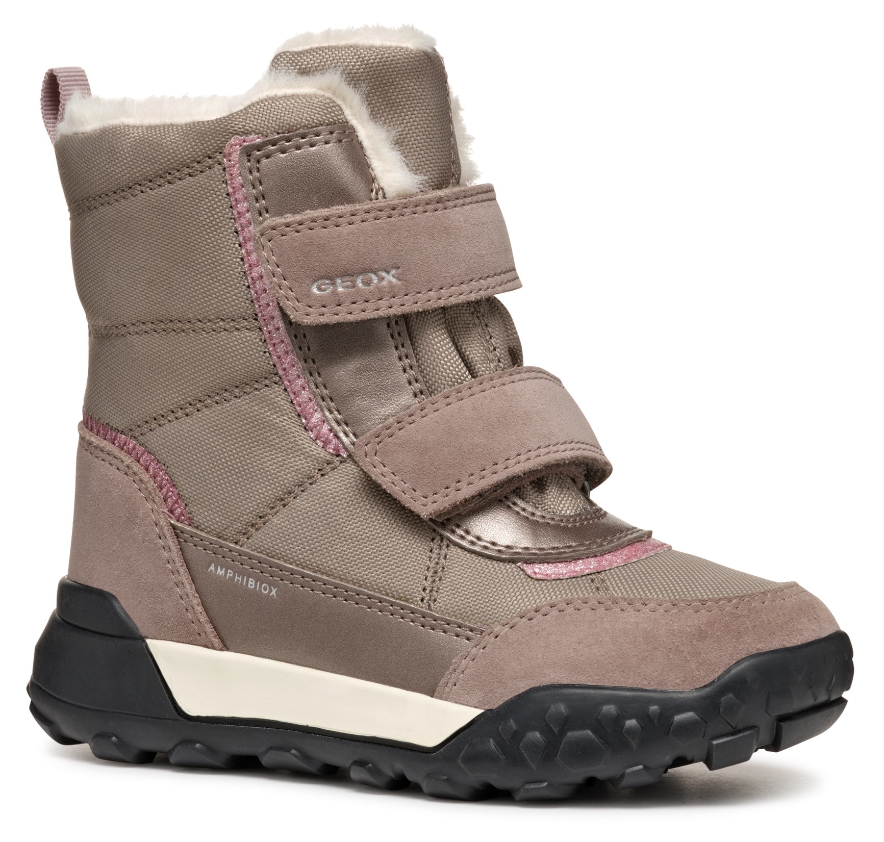 Geox Winterstiefel »J TREKKYUP GIRL B ABX«, Klettstiefel, Snowboots, Winterstiefel mit...