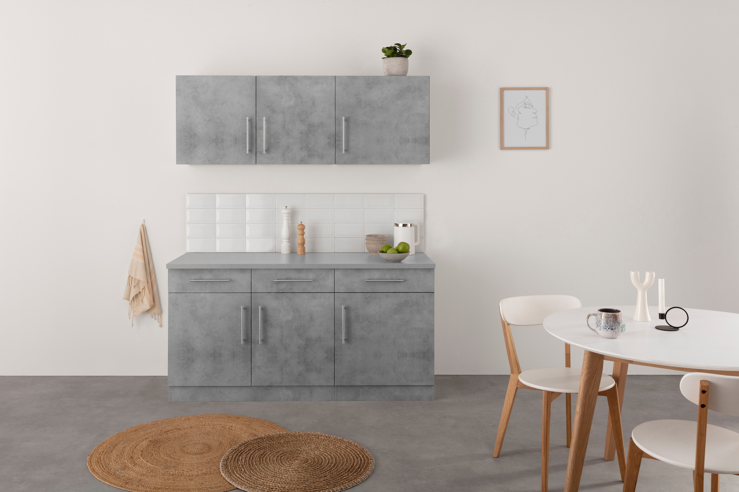 wiho Küchen Pantryküche »"Cali"«, ohne E-Geräte, Breite 160 cm