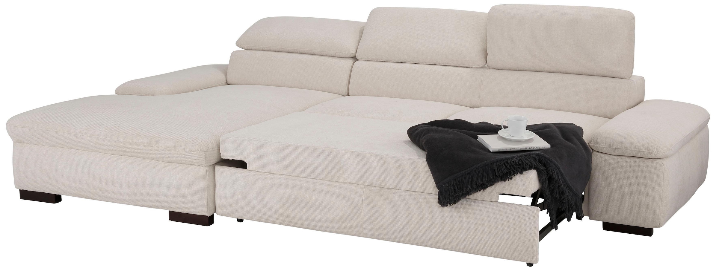 Home affaire Ecksofa »Alberto L-Form«, mit Kopfteilverstellung, wahlweise mit Bettfunktion