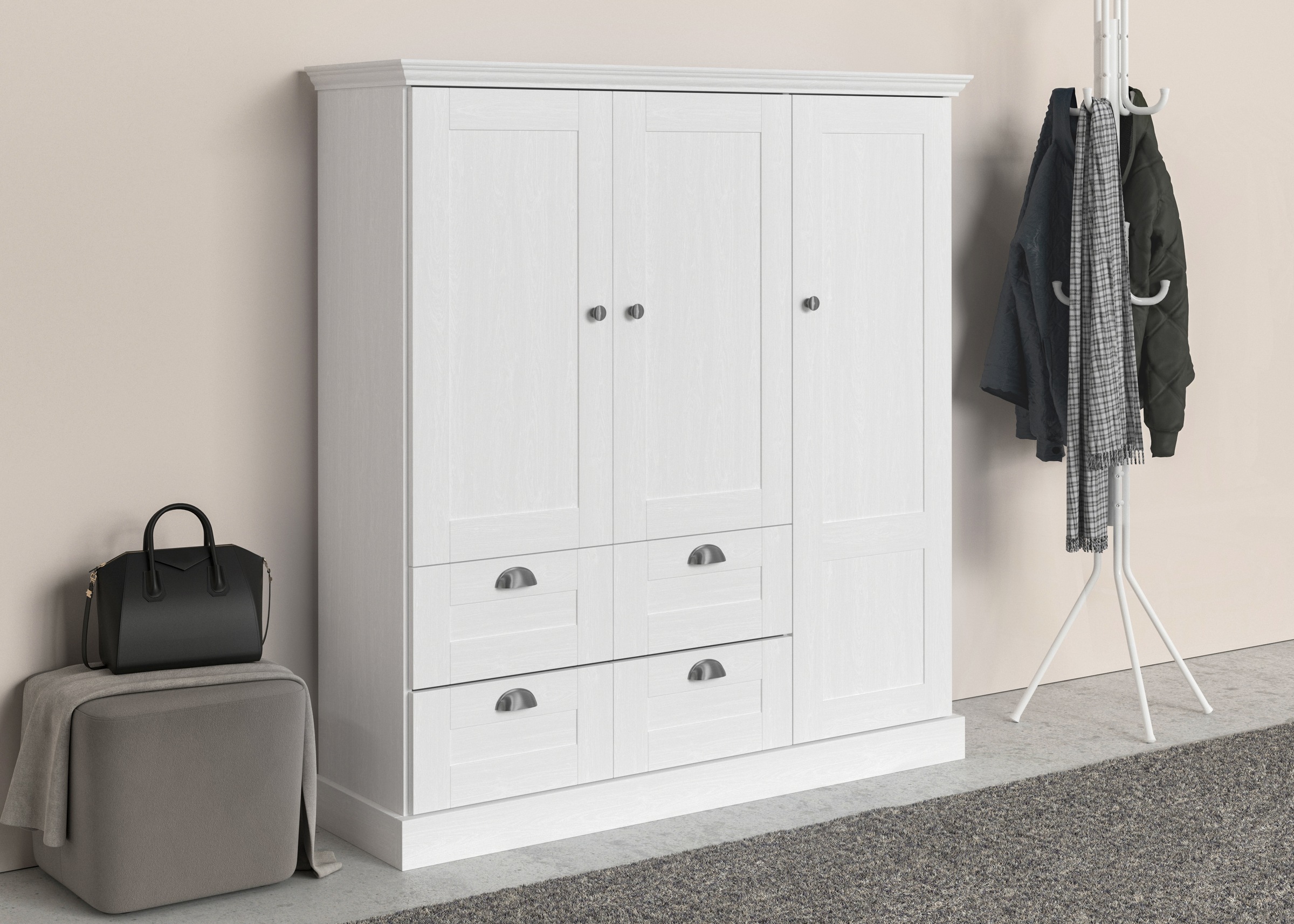 Image of GOODproduct Wäscheschrank "Motala" B/H/T ca. 133x120x35, mit 2 grosse Schubladen, Breite 122 cm, Höhe 130 cm