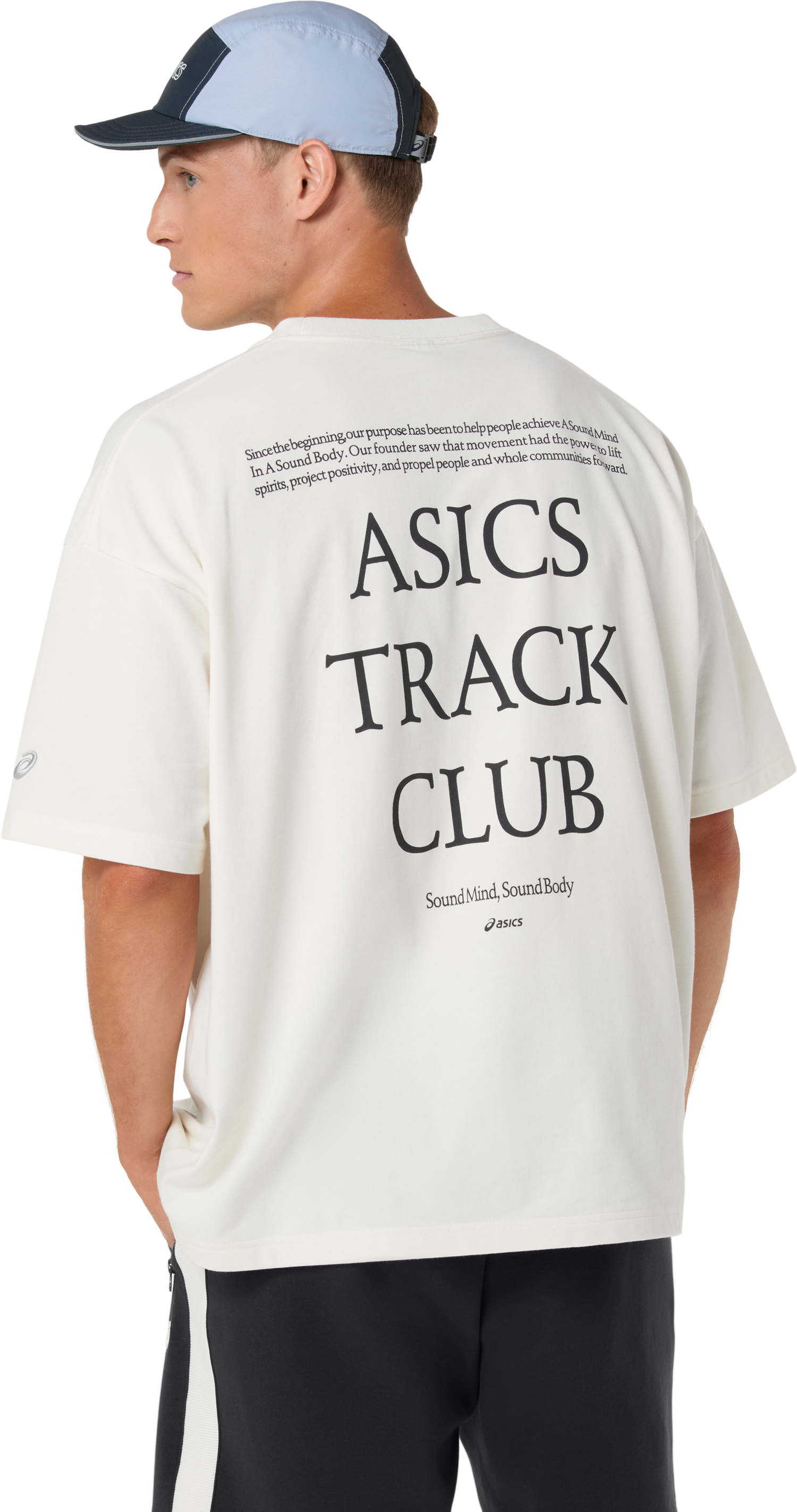 Asics T-shirt d'entraînement »ASICS TRACK CLUB  HERITAGE RELAXED TEE« lockere Passform, schnell trocknendes Baumwoll-Mischgewebe