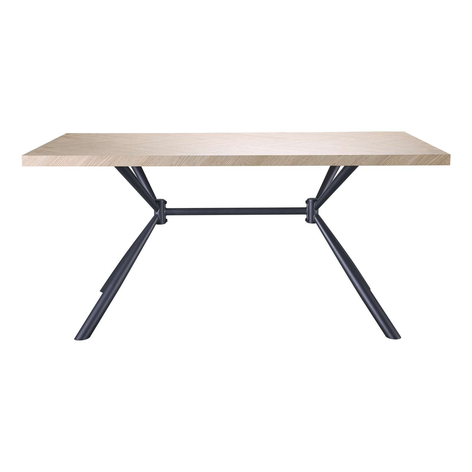 GOODproduct Esstisch »Larchant« Tischplatte in Fischgrätoptik, schwarze Metallbeine, Höhe 76 cm