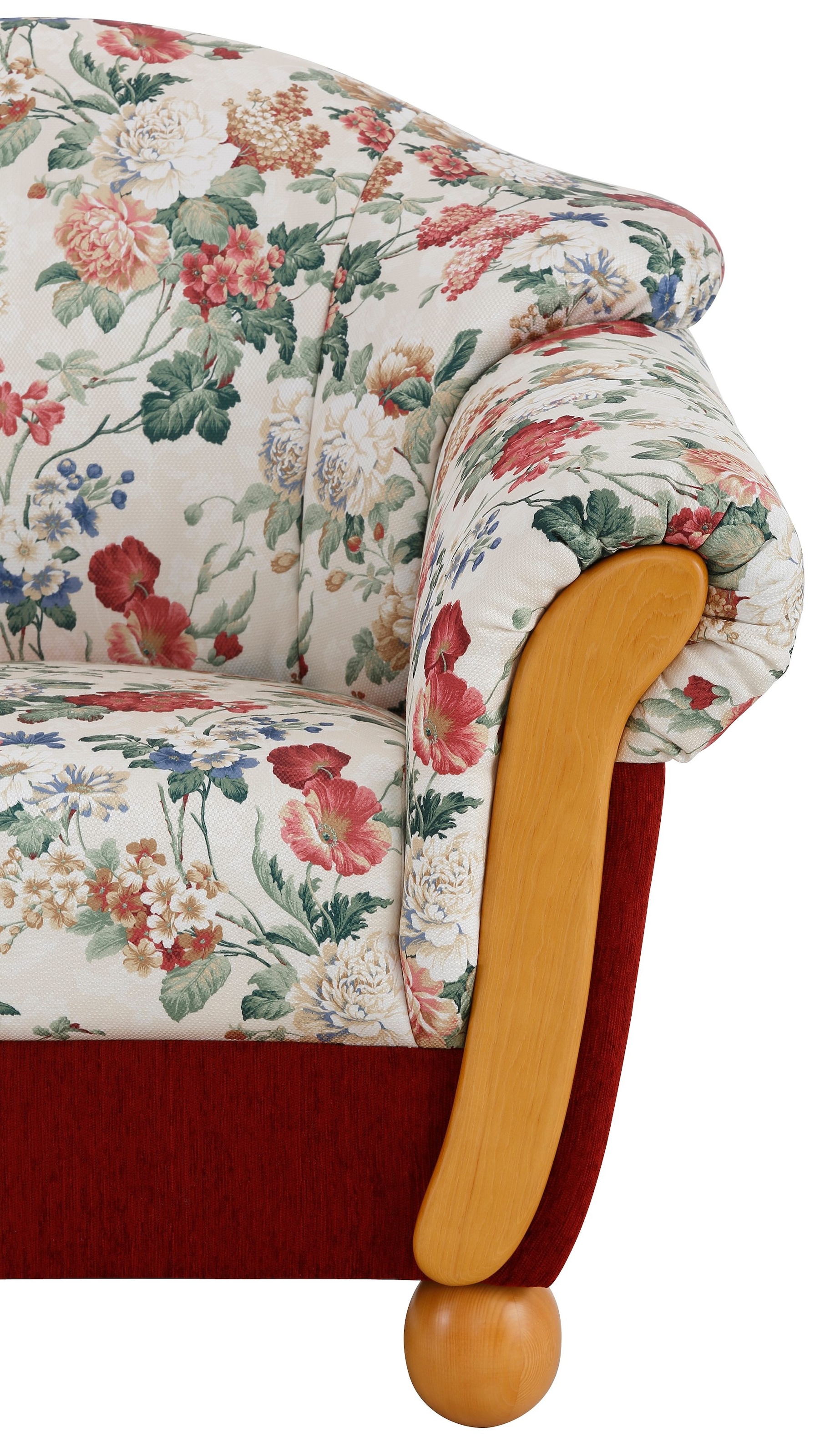 Home affaire Fauteuil »Milano, bequemer Loungesessel, Landhaus-Stil, Holz-Chatosen und -Füsse«