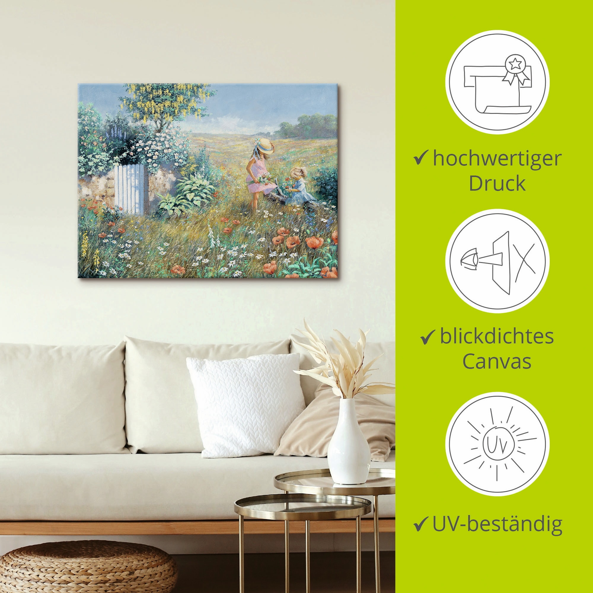 Artland Tableau sur toile »Ausserhalb des Gartens« 1 cuis tlg. auf Holzrahmen gespannt