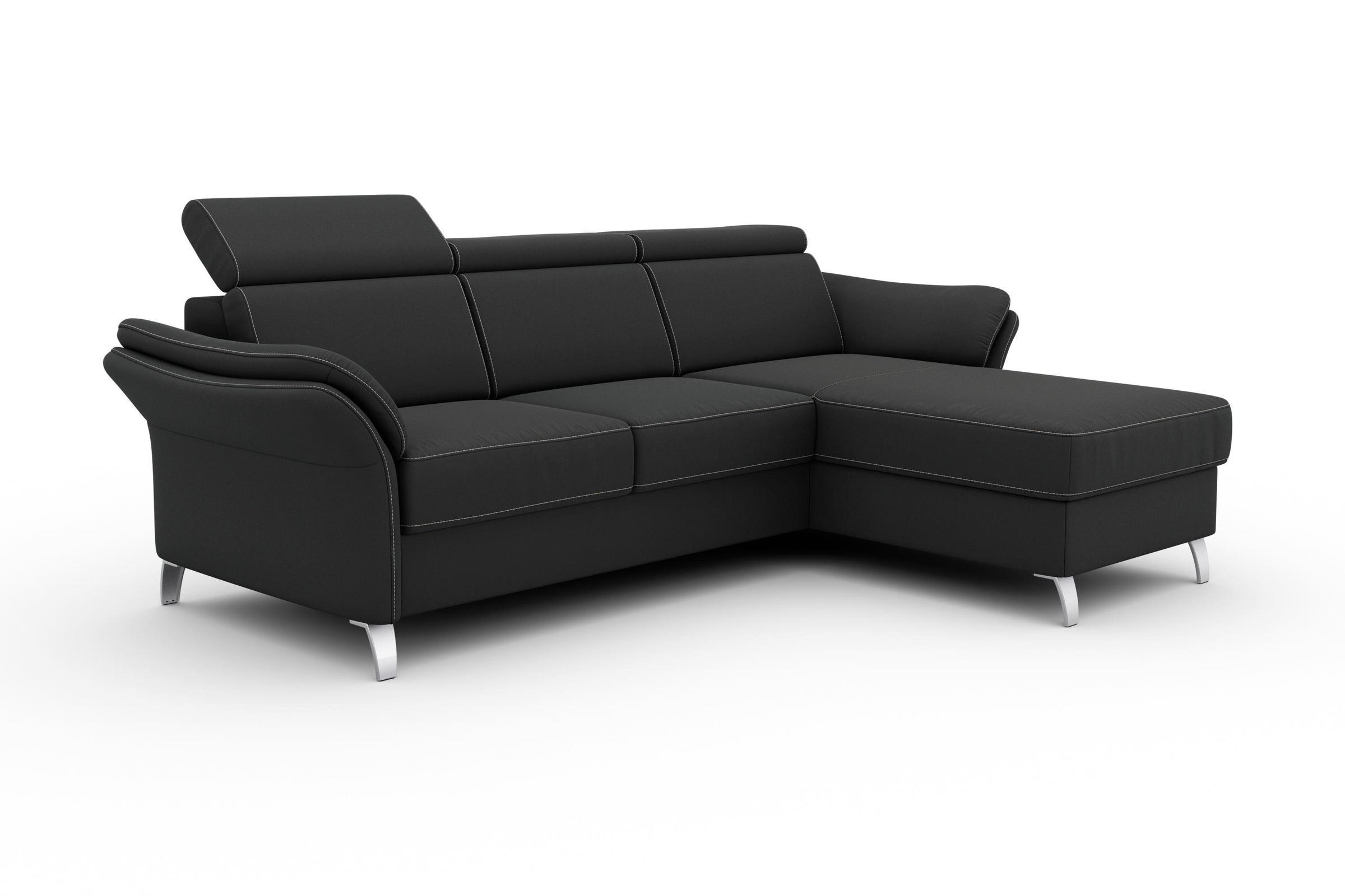 sit&more Ecksofa »Vincenzo L-Form« inklusive Kopfteilverstellung, wahlweise mit Bettfunktion, Bettkasten