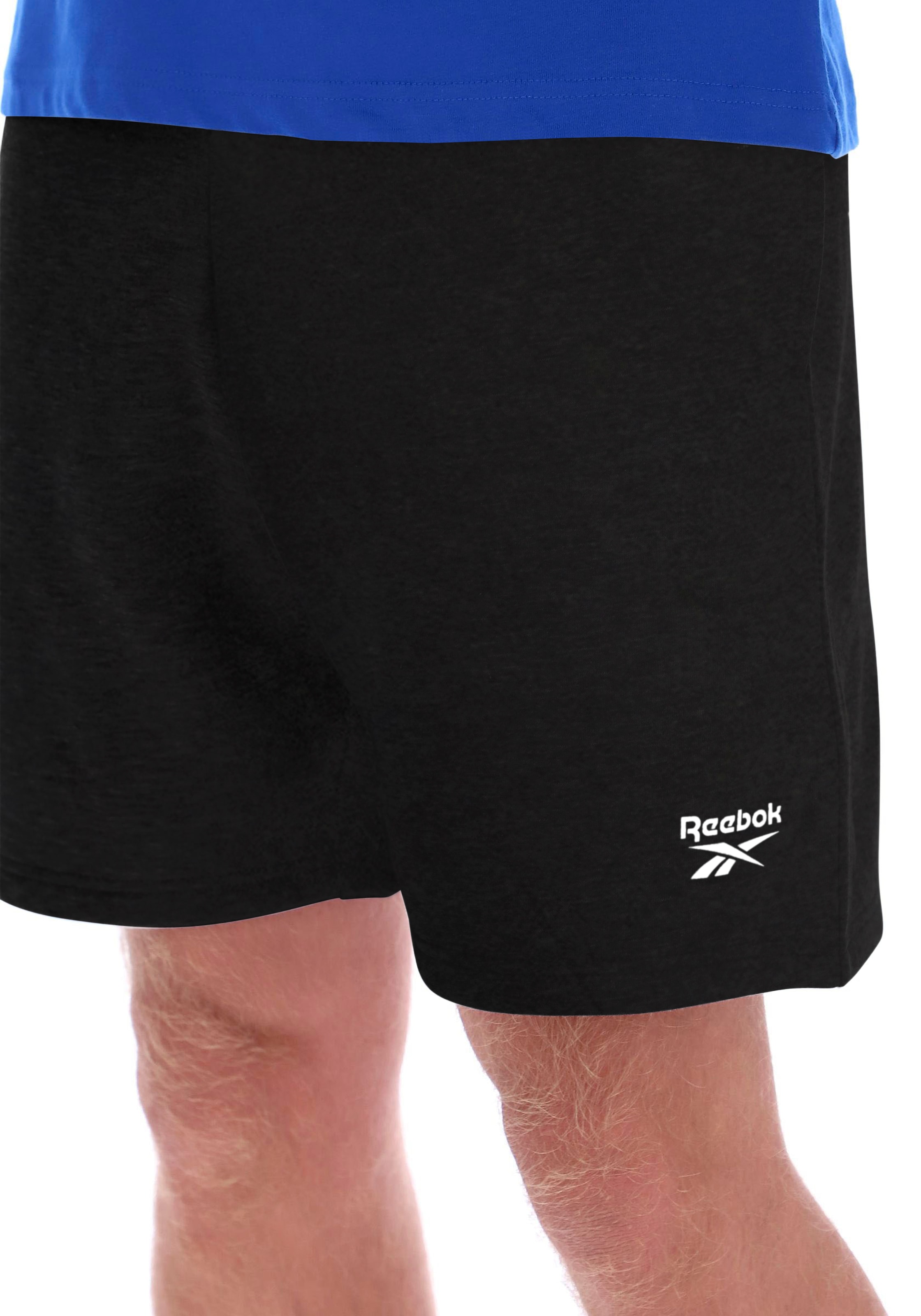 Reebok Sweatshorts »MARCUS SMALL LOGO FLEECE SHORTS«  style sportif, en shorts de survêtement, en coton et polyester