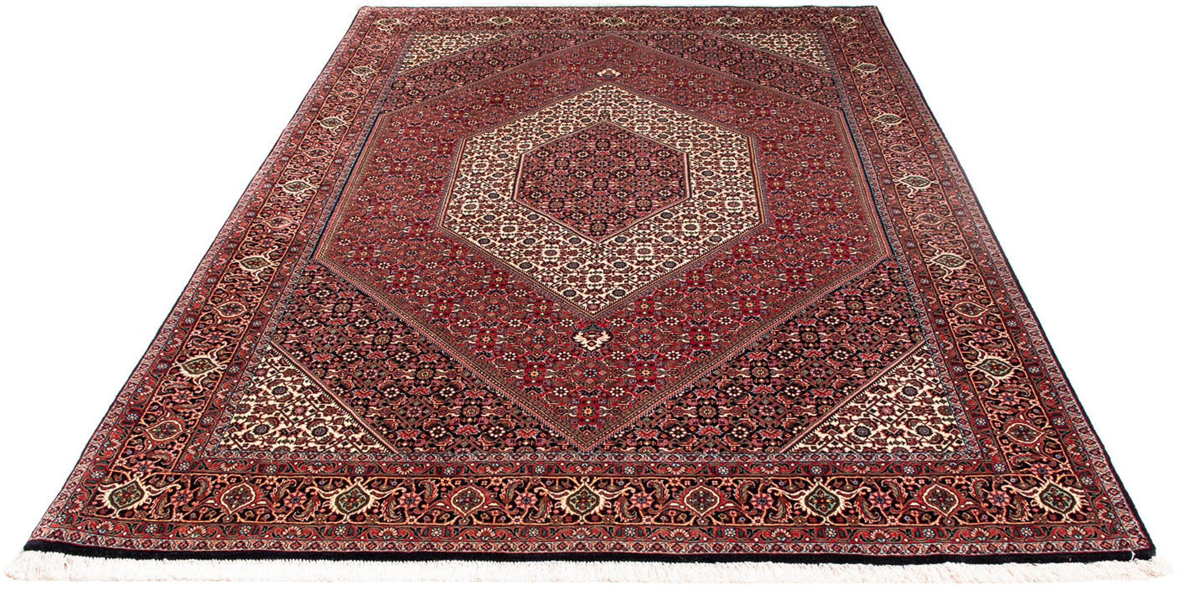 Image of morgenland Orientteppich »Perser - Bidjar - 238 x 175 cm - dunkelrot«, rechteckig, 15 mm Höhe, Wohnzimmer, Handgeknüpft, Einzelstück mit Zertifikat bei Ackermann Versand Schweiz