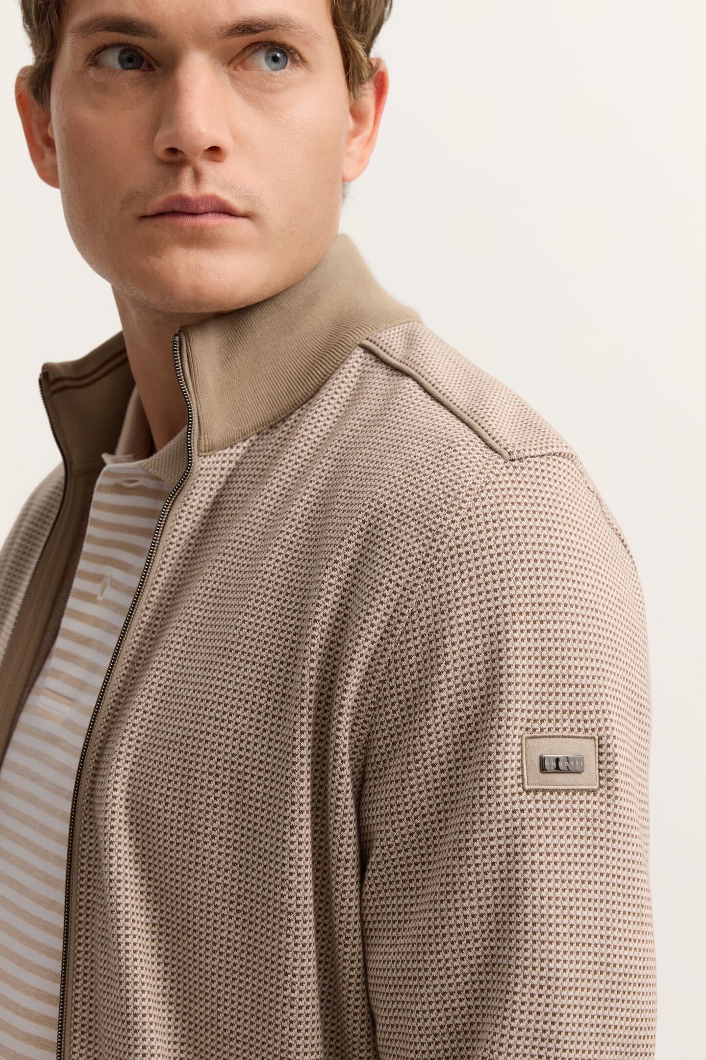 bugatti Veste sweat »Elegant« im Jaquard-Design Modern Fit