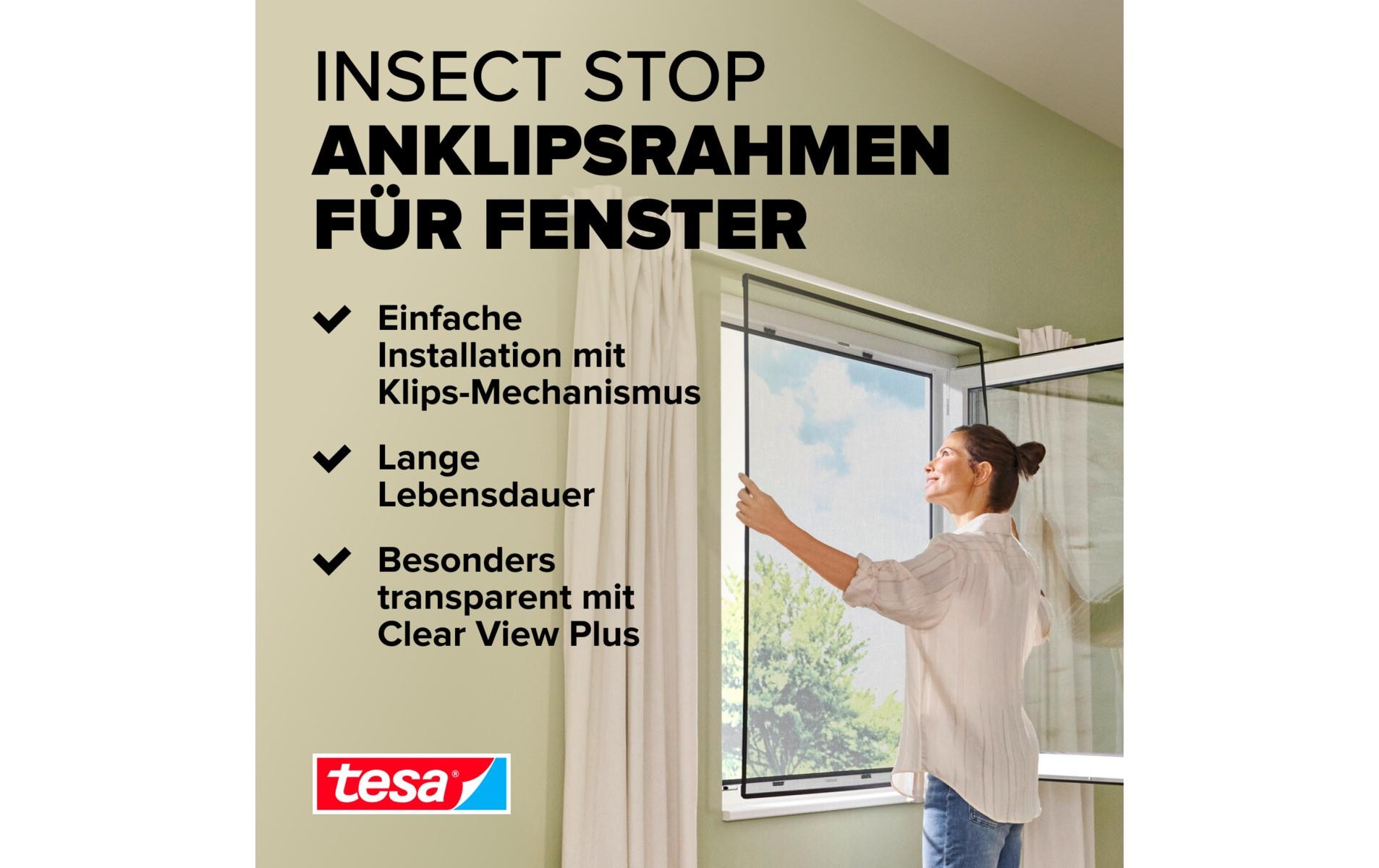 tesa Fliegengitter-Gewebe »Insect Stop Clip on 1.2 x 2.4 m«