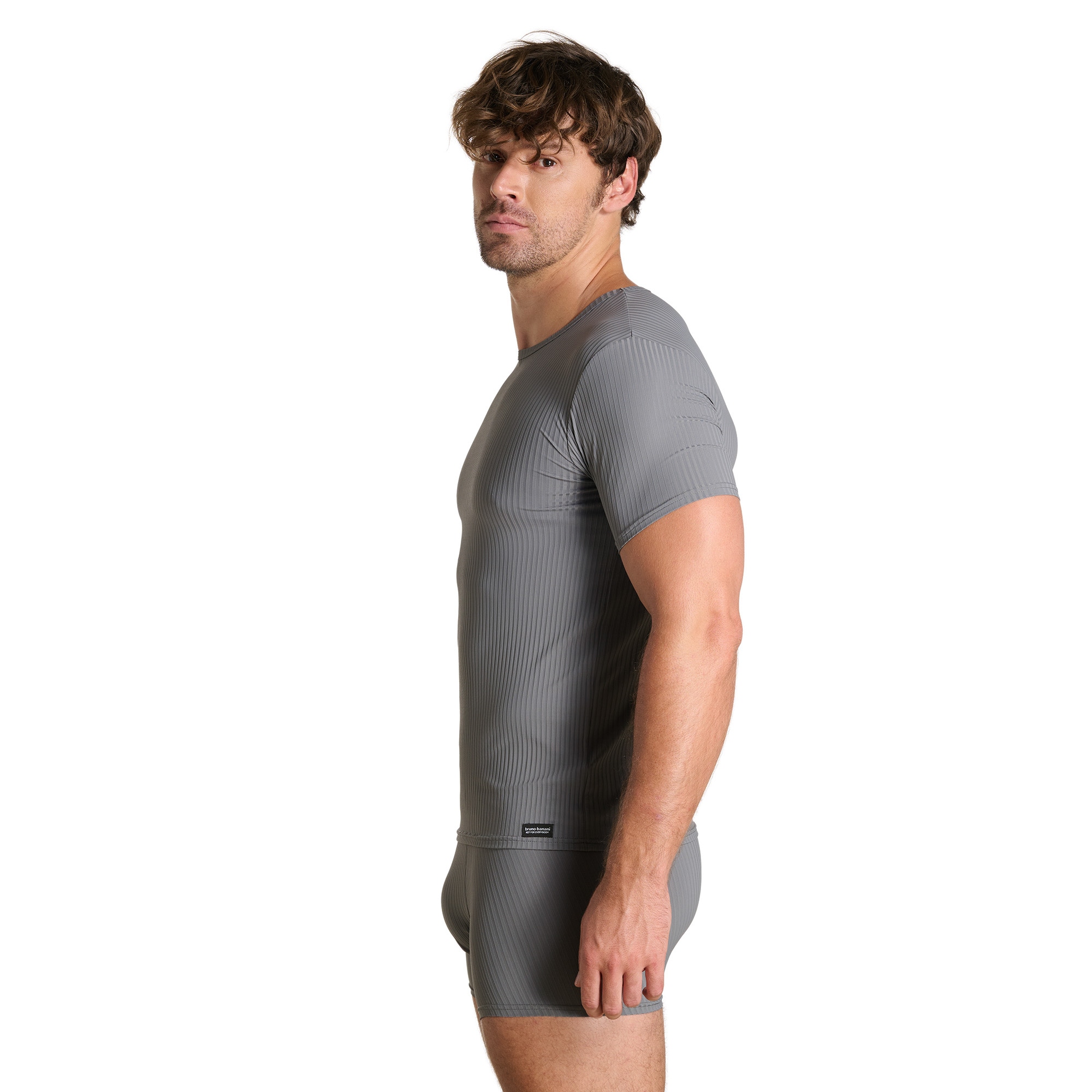 Bruno Banani Shirt à col rond »ANTISTRESS« Kurzarm, Rundhalsausschnitt, Cotton-Mix