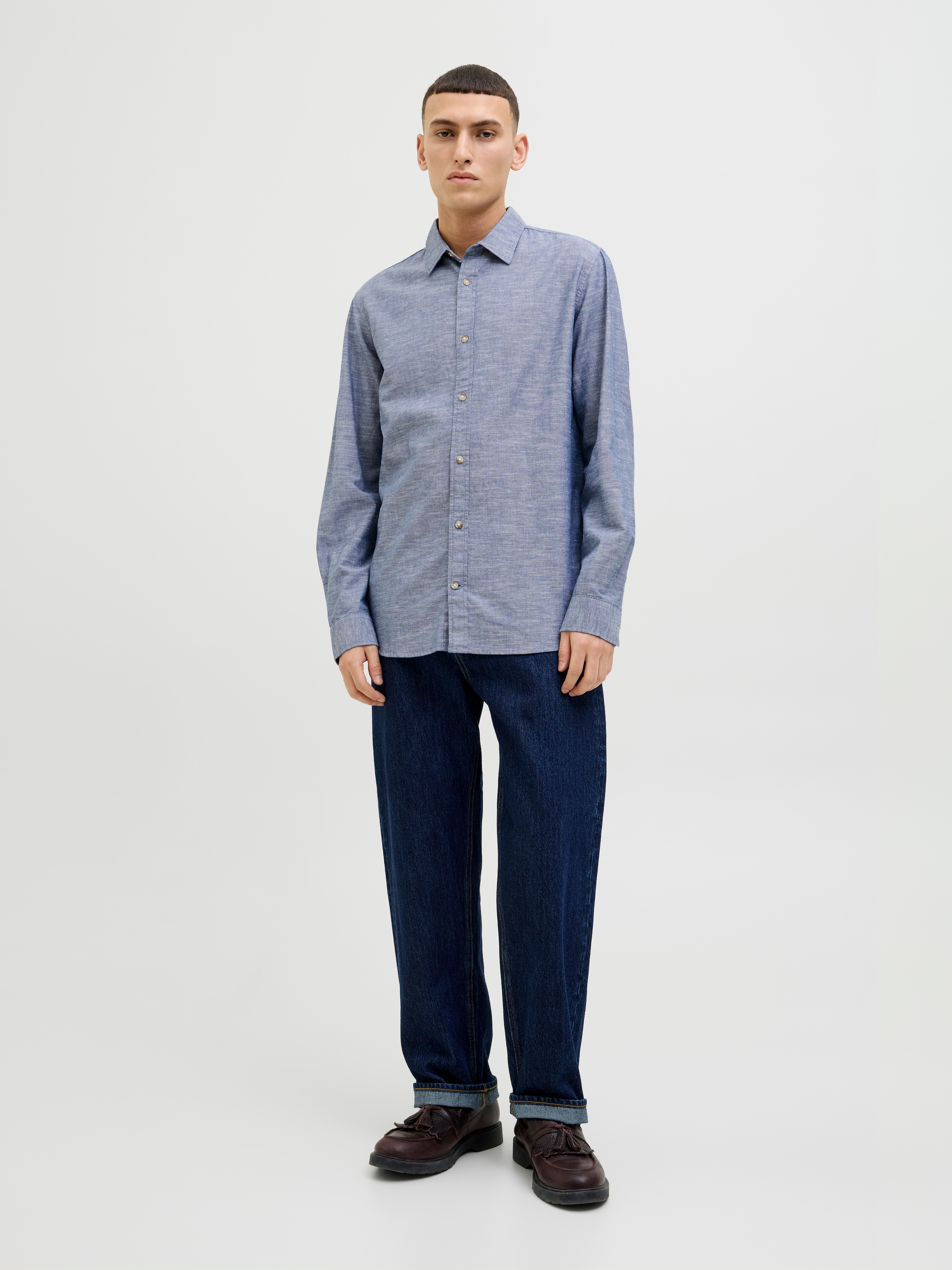 Jack & Jones Langarmhemd »JJESUMMER SHIRT LS SN«, mit Hemdkragen