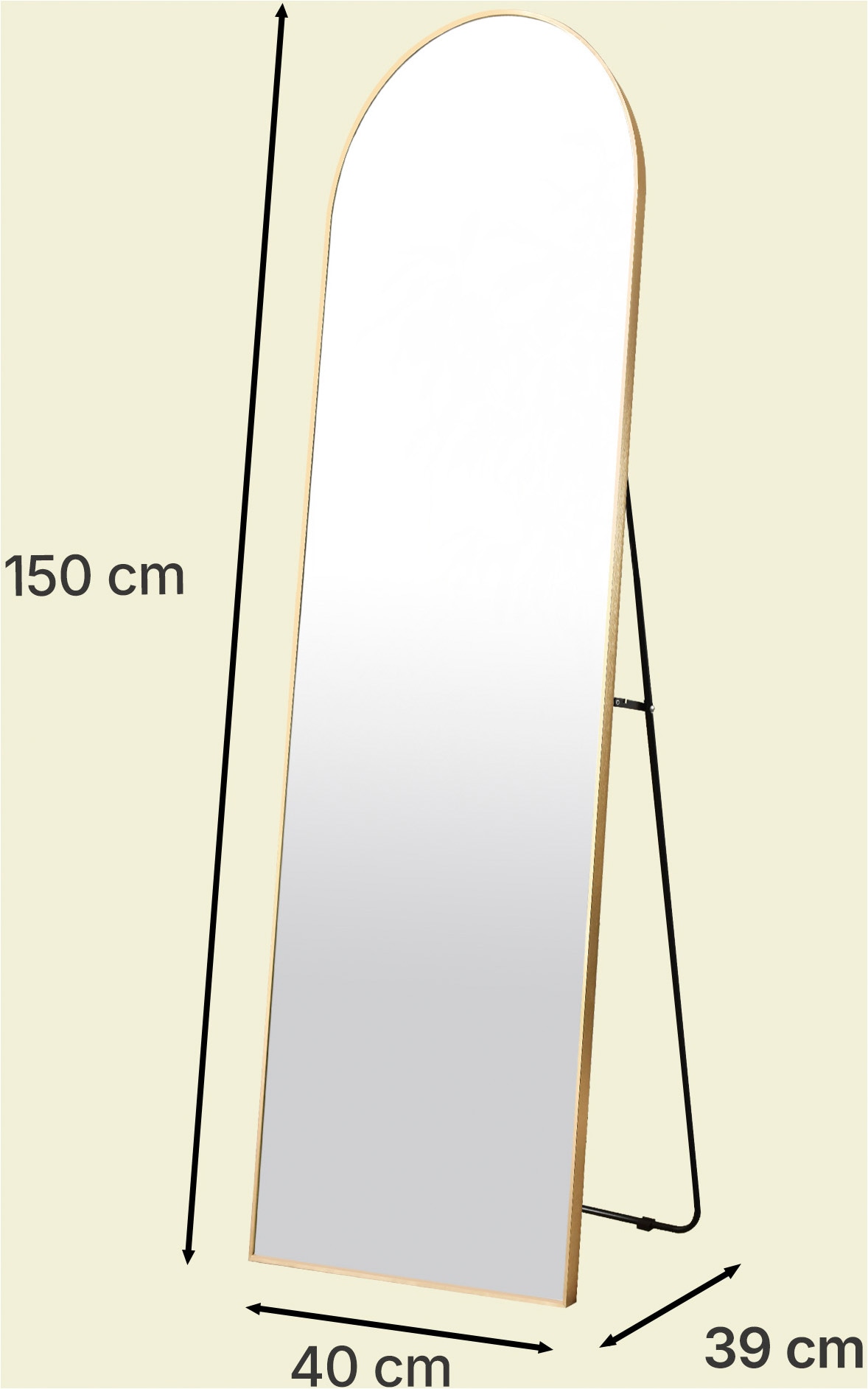 GOODproduct »Standspiegel Addrik, wahlweise in 2 Grössen 150x40cm oder 180x60cm« miroir corps entier avec verre de sécurité, en différentes couleurs