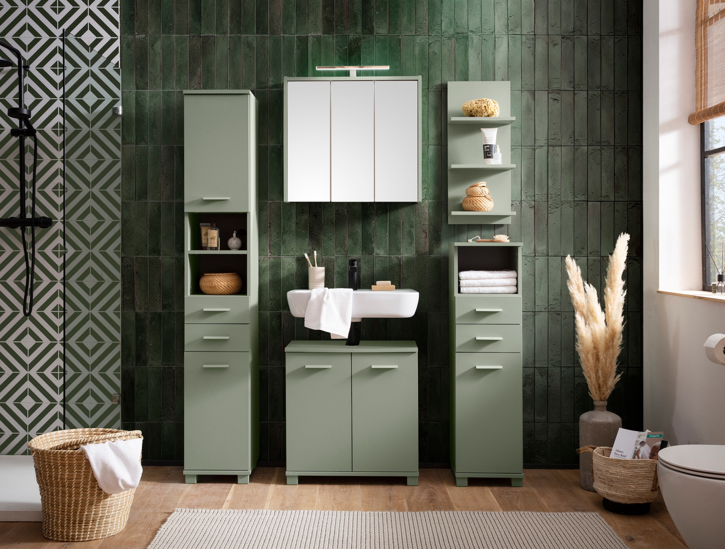 Schildmeyer Waschbeckenunterschrank »Mono, Breite 59 cm, Metallbeschläge« Made in Germany